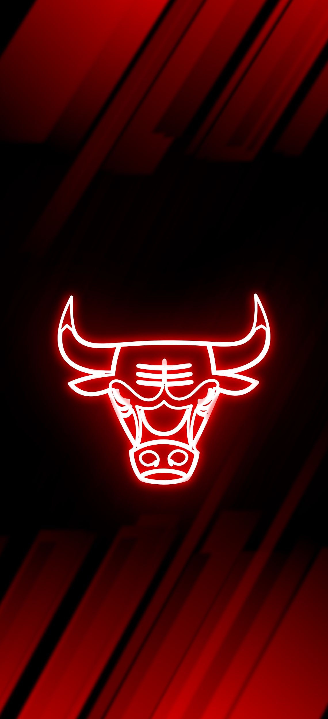 Chicago Bulls, Sports team, Wallpaper, Neon, 1140x2500 HD Phone