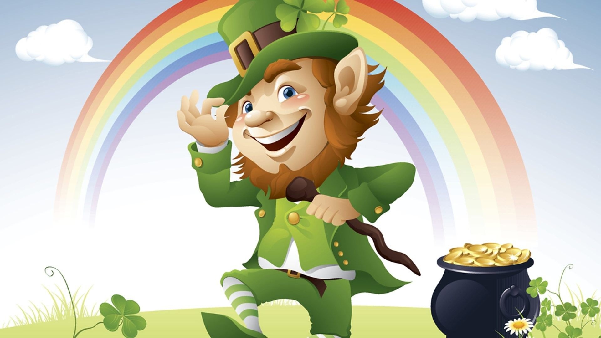 Leprechaun legends, Luck of the Irish, Green top hat, Irish folklore, 1920x1080 Full HD Desktop