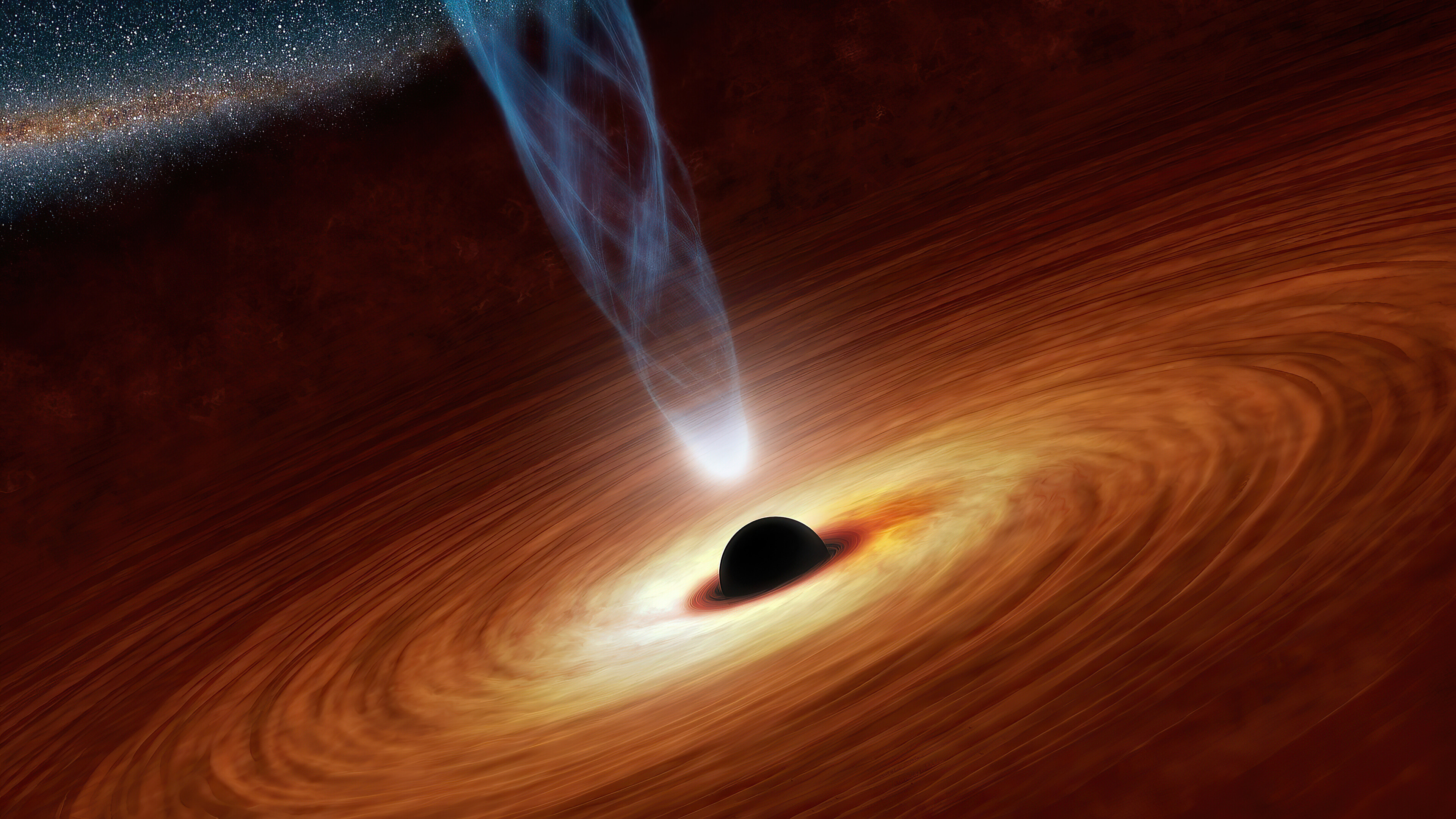 Jet of plasma, Black Holes Wallpaper, 3840x2160 4K Desktop