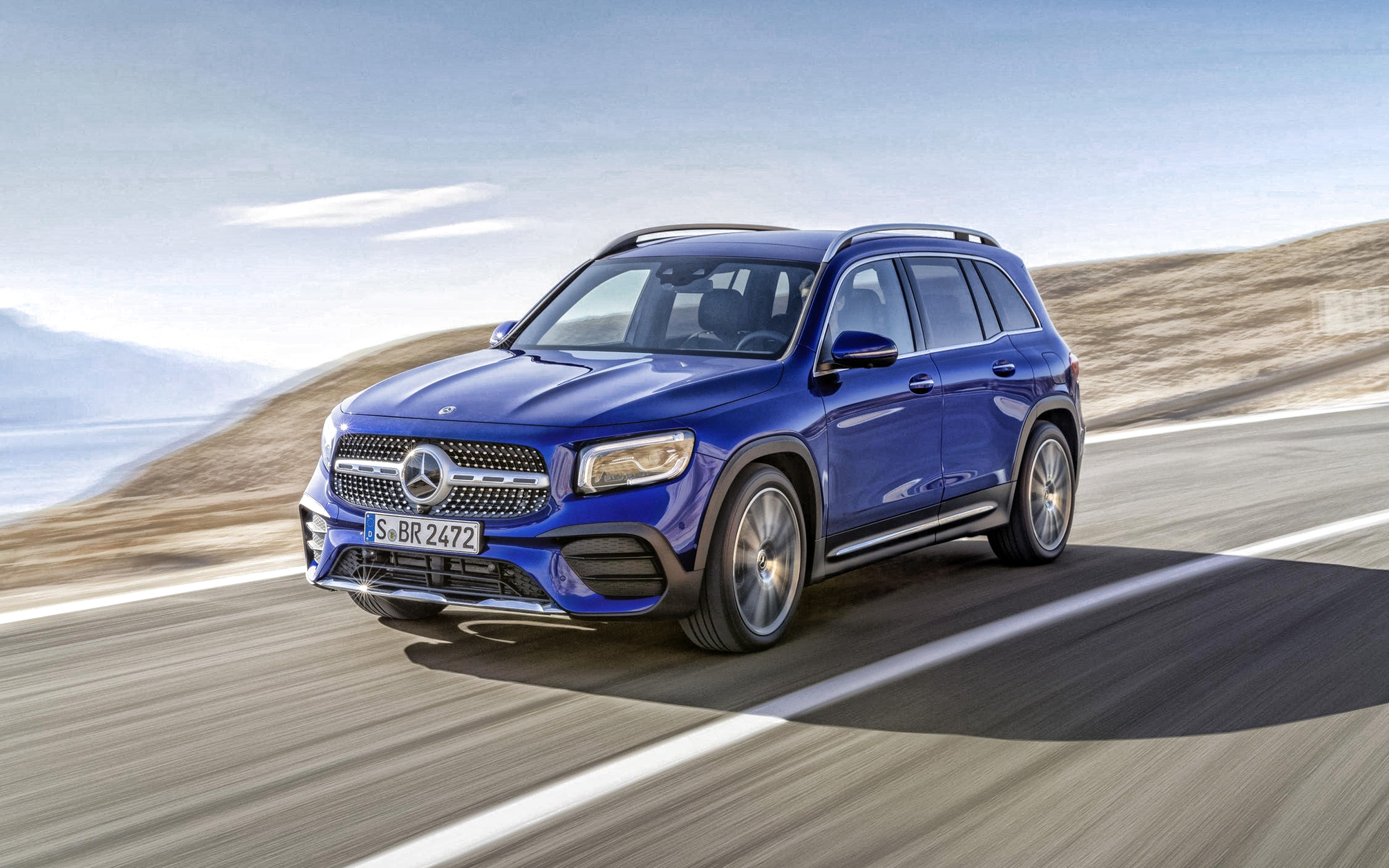 Mercedes-Benz GLB, Blue crossover, Germany, High quality, 2880x1800 HD Desktop