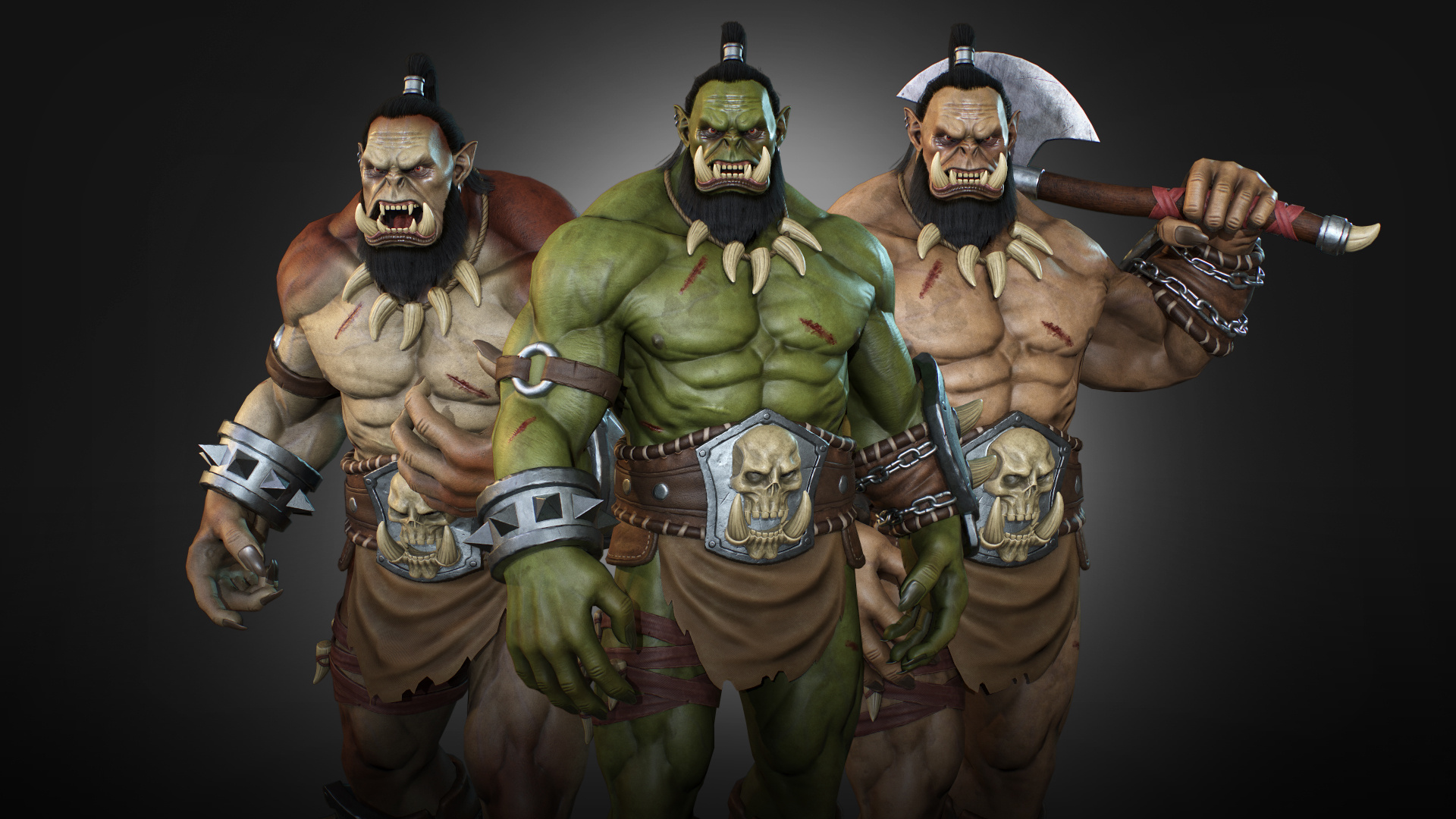 Orc 05 in characters, UE marketplace, Detailed 3D model, Unique design, 1920x1080 Full HD Desktop