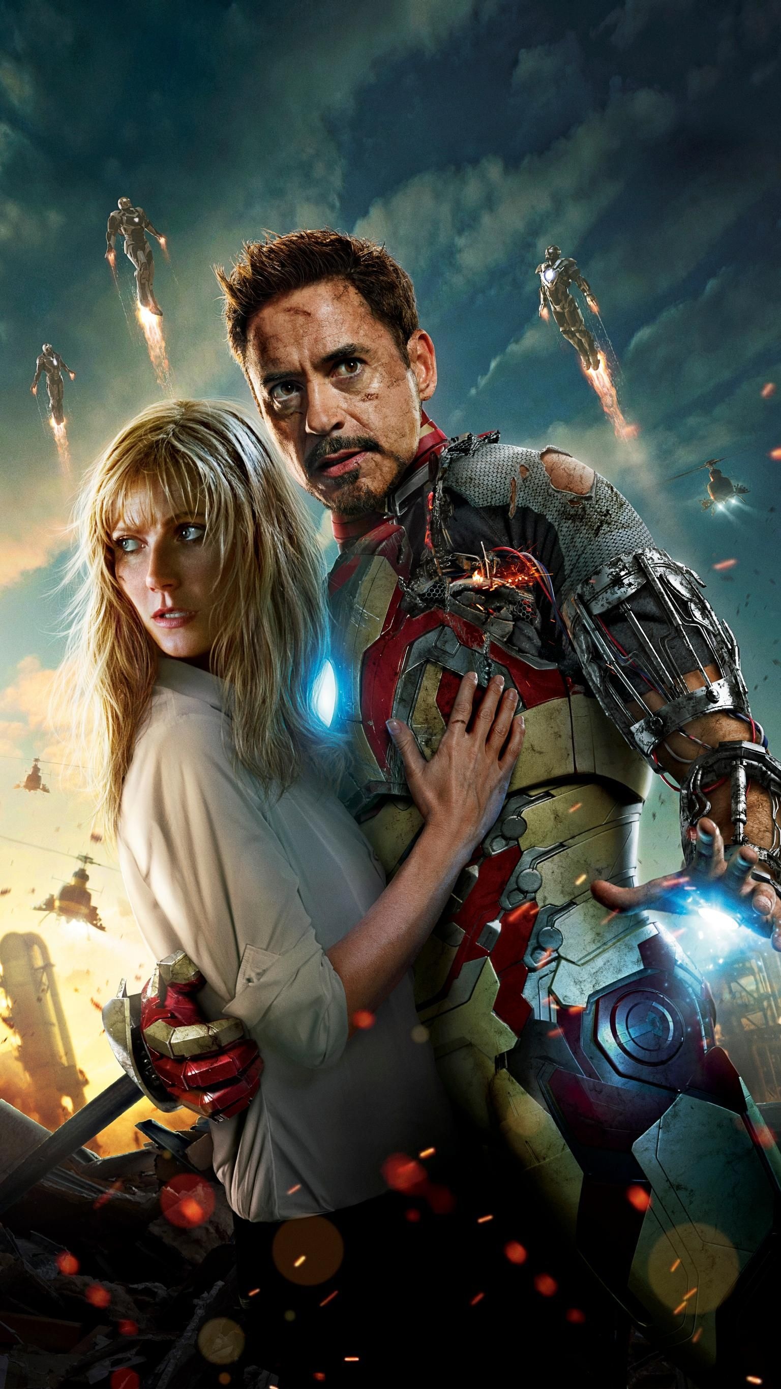 Iron Man 3, Phone Wallpaper, MoveMania, Tony and Pepper, 1540x2740 HD Phone