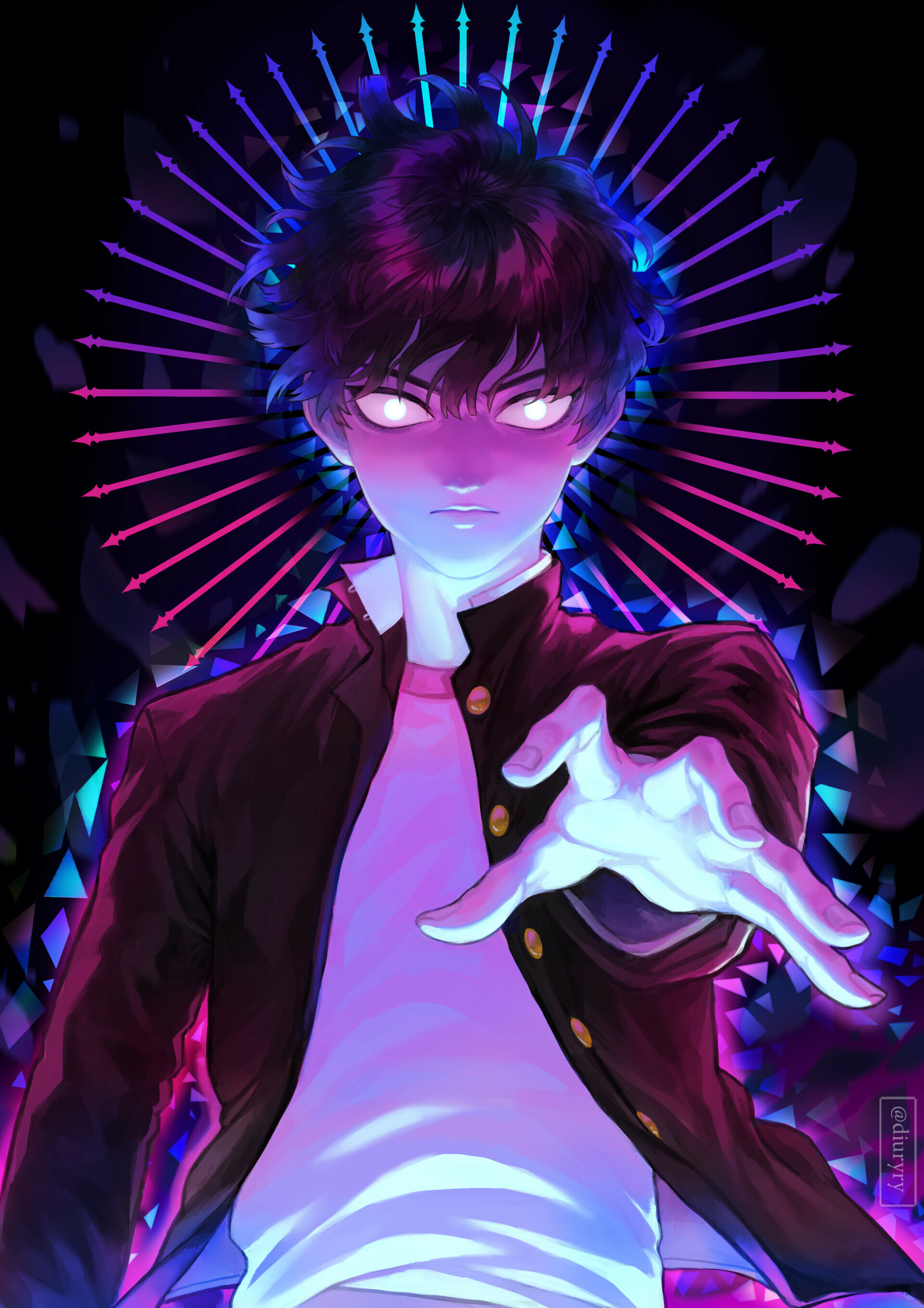 Mob Psycho 100, ArtStation showcase, Stunning illustrations, Unique style, 1920x2720 HD Phone