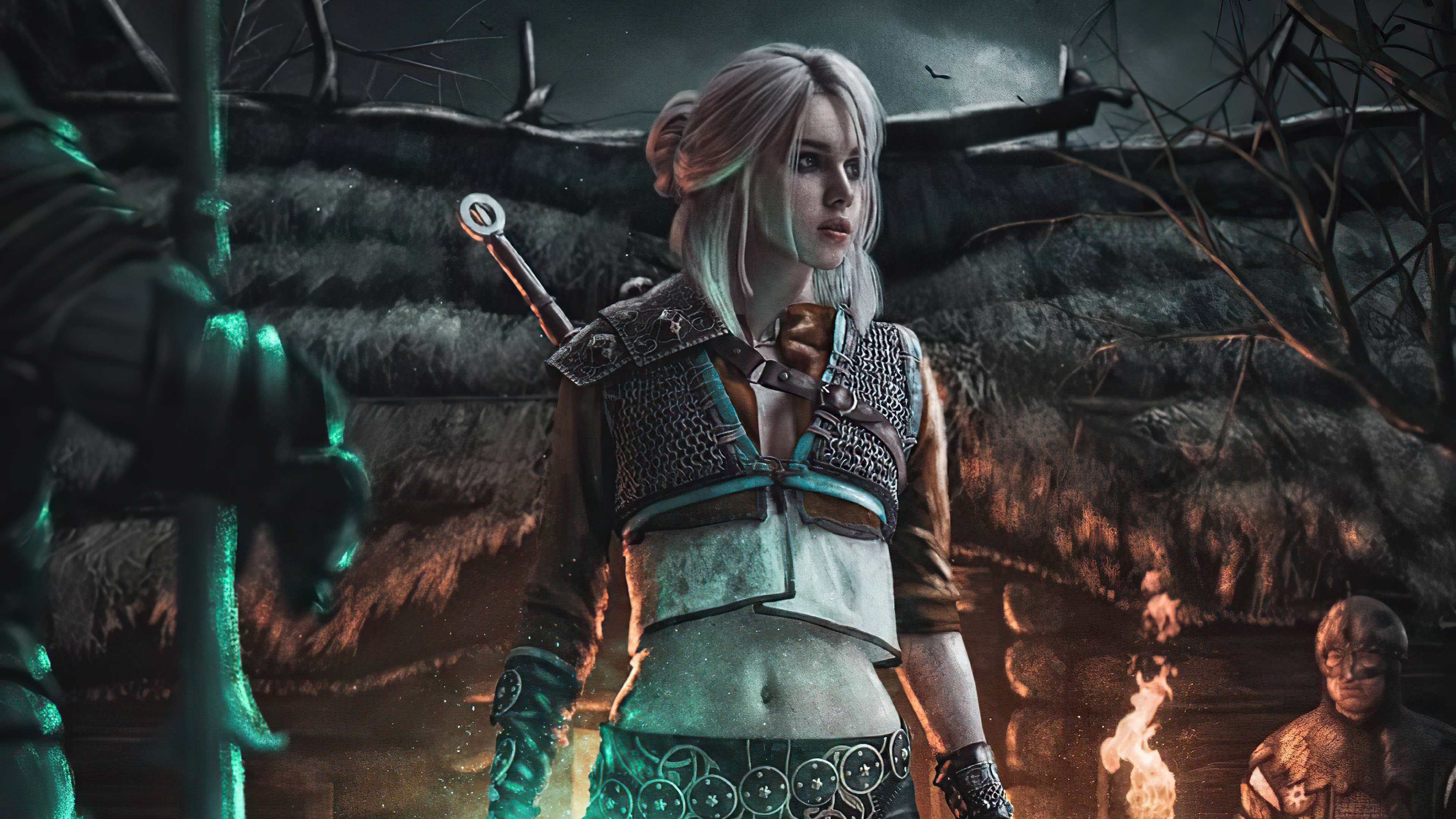 Cyberpunk Ciri, Witcher 3, HD wallpapers, Gaming imagery, 3840x2160 4K Desktop