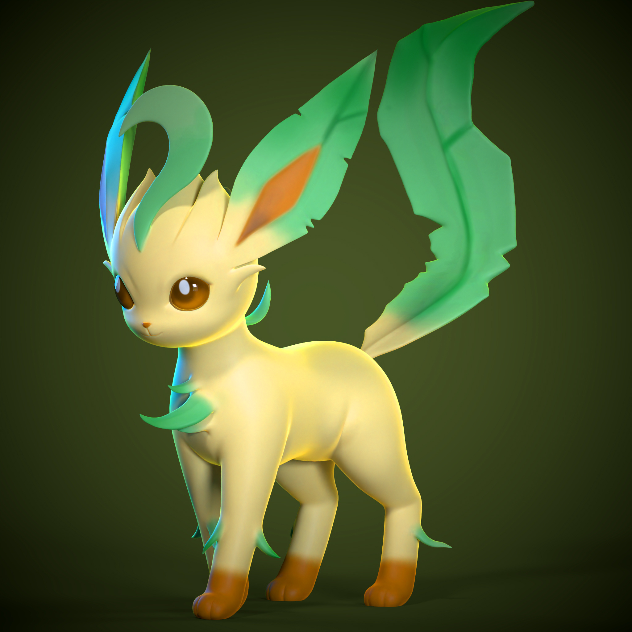 Obj file, Leafeon Pokemon, 3D printer, 2050x2050 HD Phone