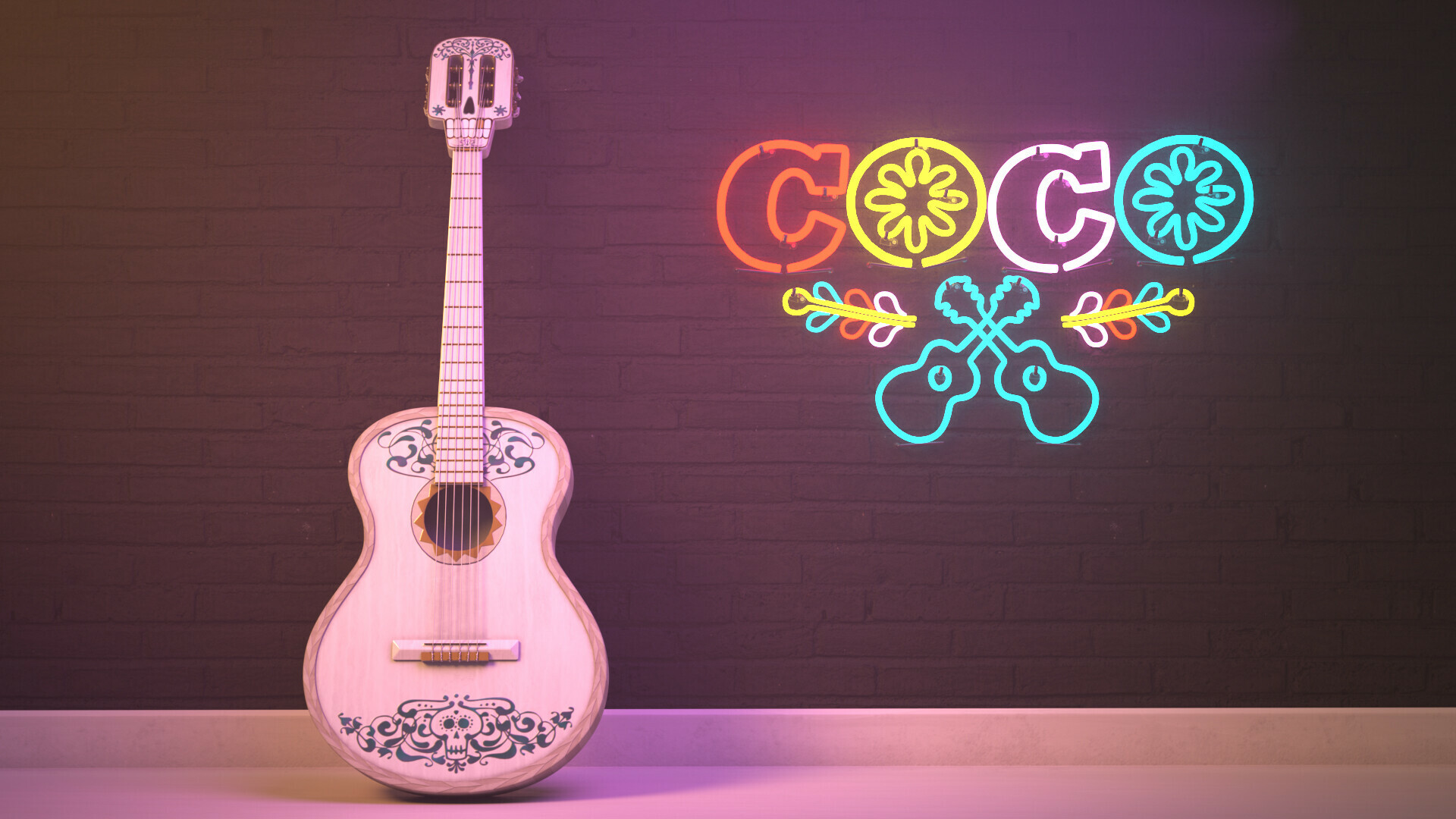 Miguel's guitar from Coco, Pixar movie prop, Musical instrument, Beautiful craftsmanship, 1920x1080 Full HD Desktop