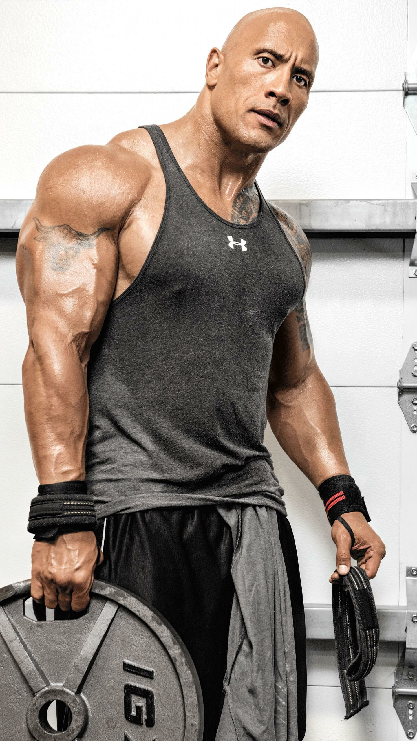 Powerlifting, Dwayne Johnson, Workouts, Wallpapers, 1440x2560 HD Phone