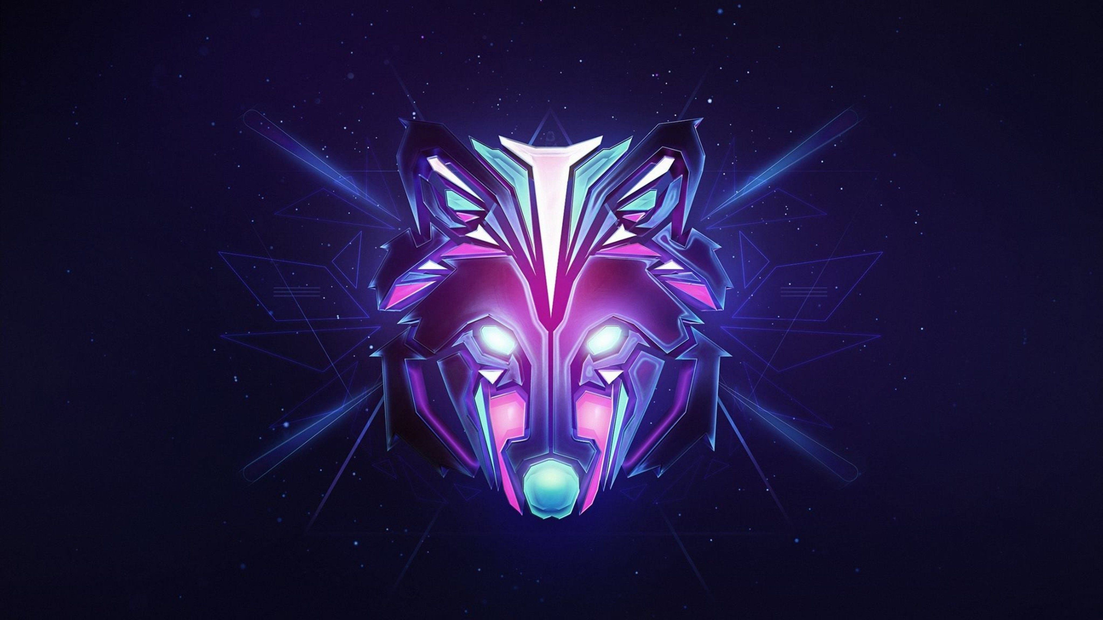 Wolf, Facets Wallpaper, 3840x2160 4K Desktop