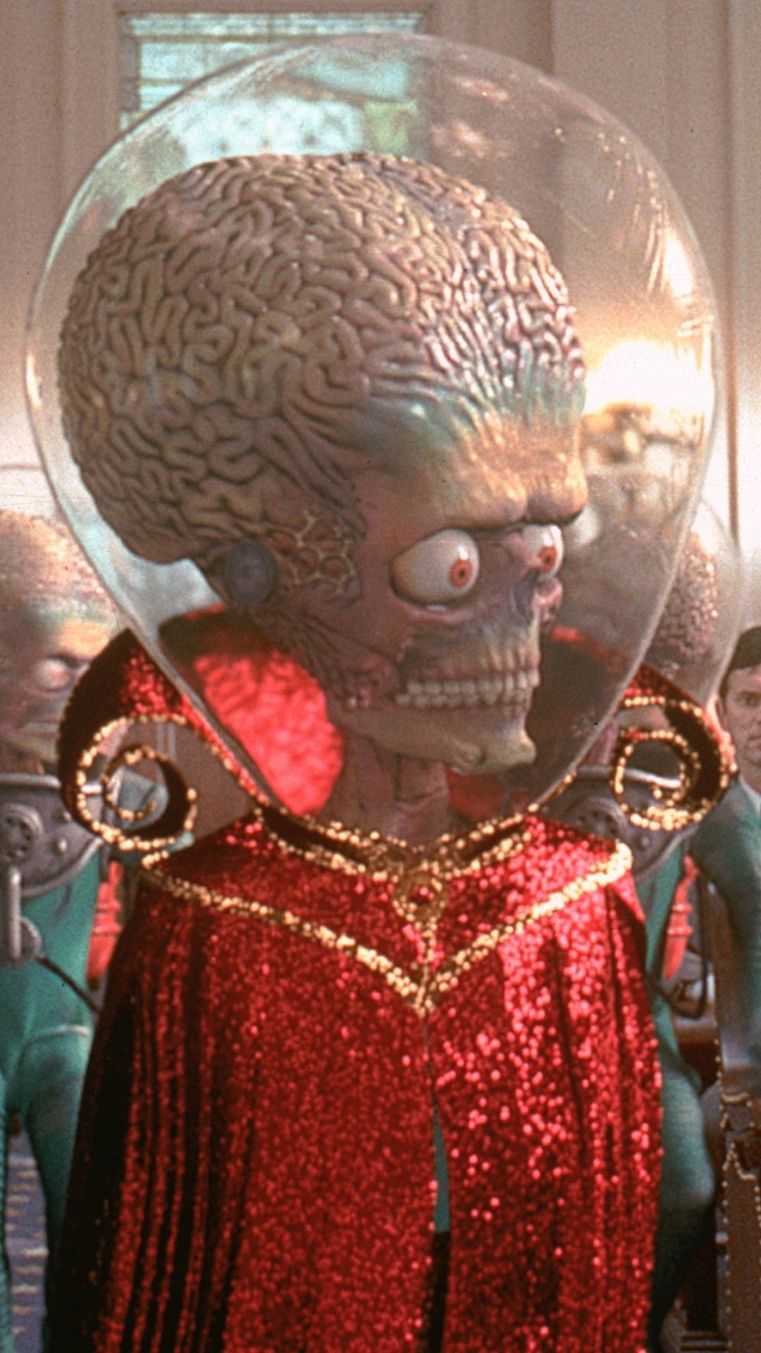 Mars Attacks!, Tim Burton film, Martian invasion, Dark comedy, 1080x1920 Full HD Phone