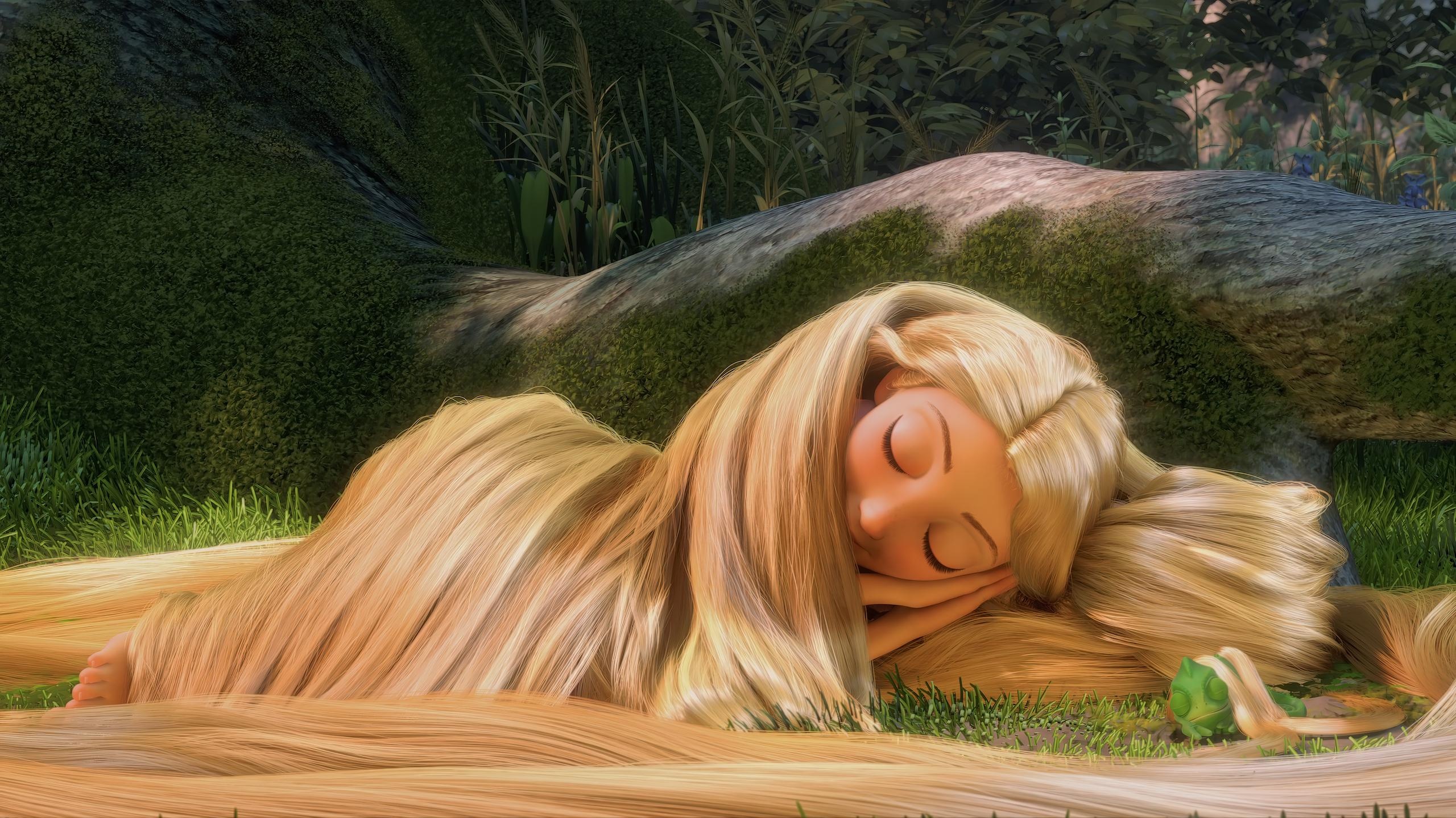 Sleeping Rapunzel, 8K wallpapers, Desktop phone wallpapers, RTangled link, 2560x1440 HD Desktop