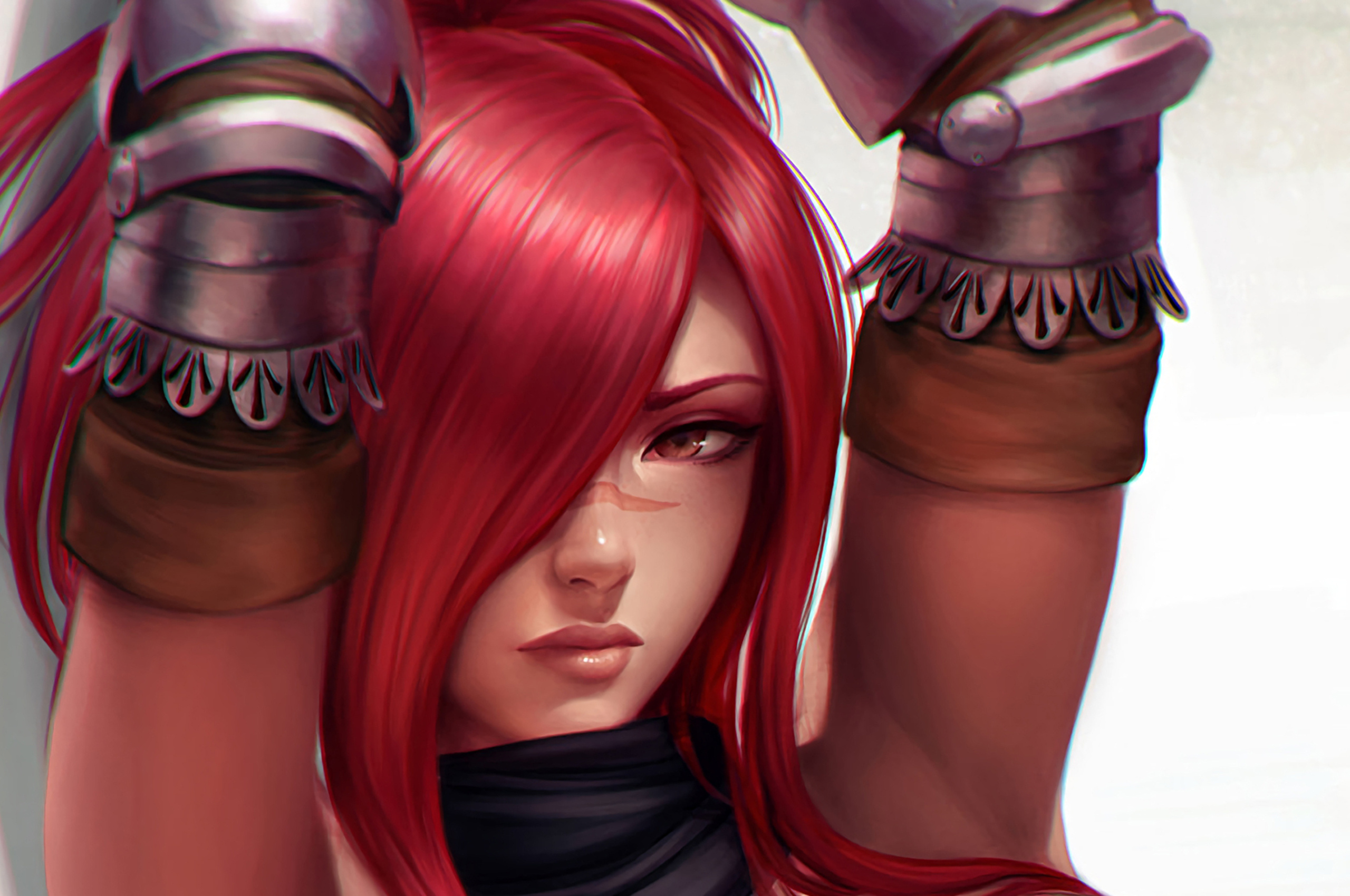 Red head warrior, Micro Cabbia art, Fairy Tail, 4K wallpapers, 2560x1700 HD Desktop