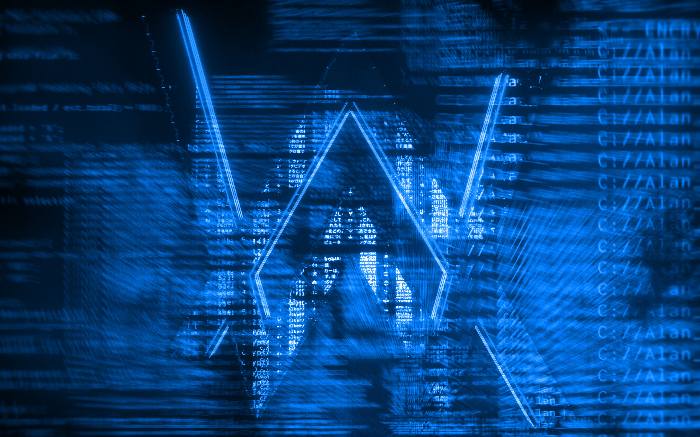 Alan Walker, Blue logo, Creative digital art, Music superstar, 2880x1800 HD Desktop