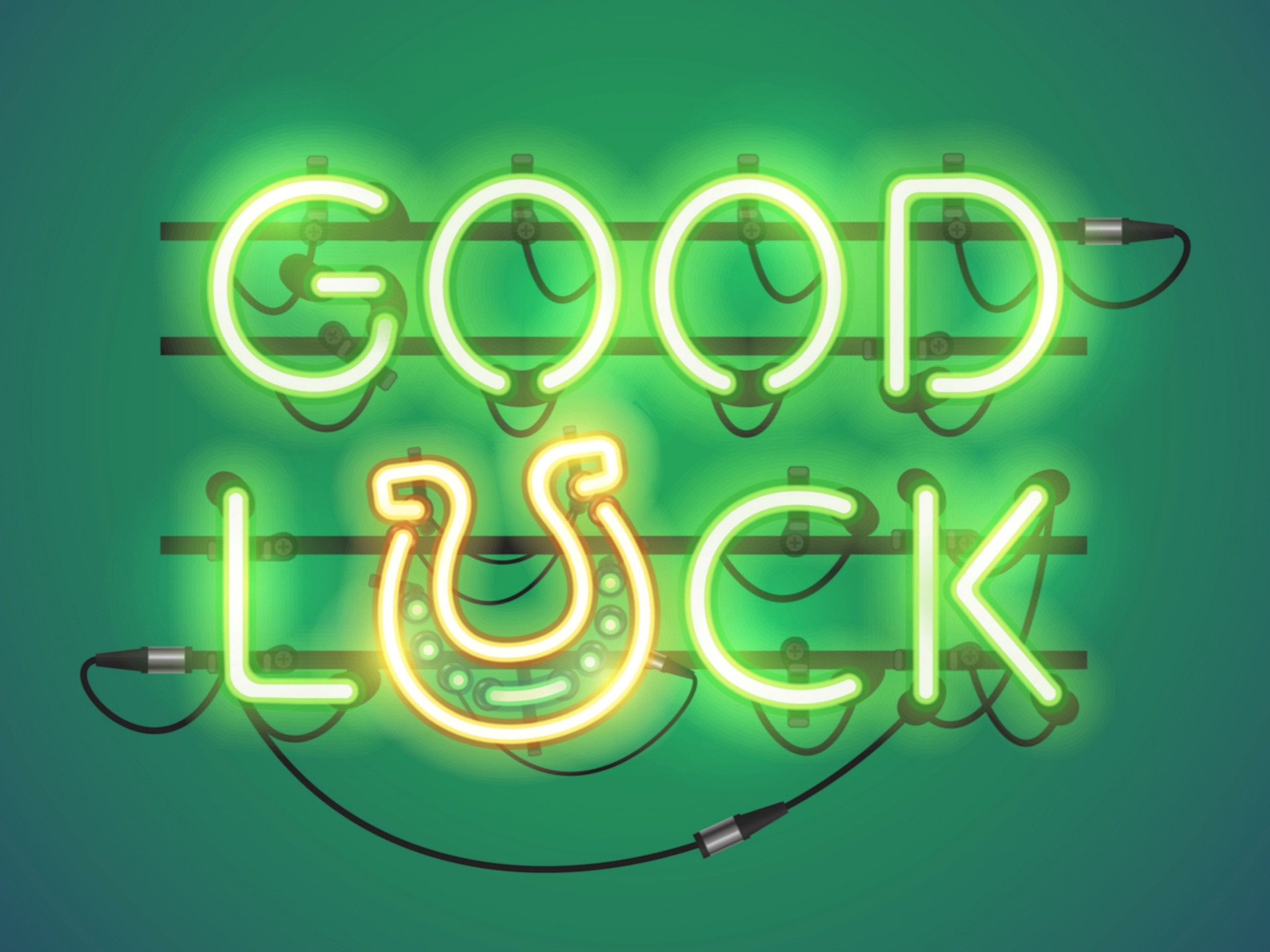 Neon sign, Good Luck Wallpaper, 1920x1440 HD Desktop