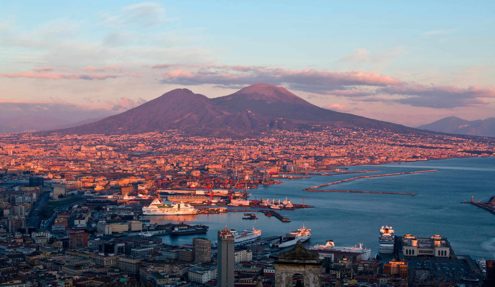 Mount Vesuvius, History of Vesuvius, Famous volcano, European danger, 2050x1190 HD Desktop