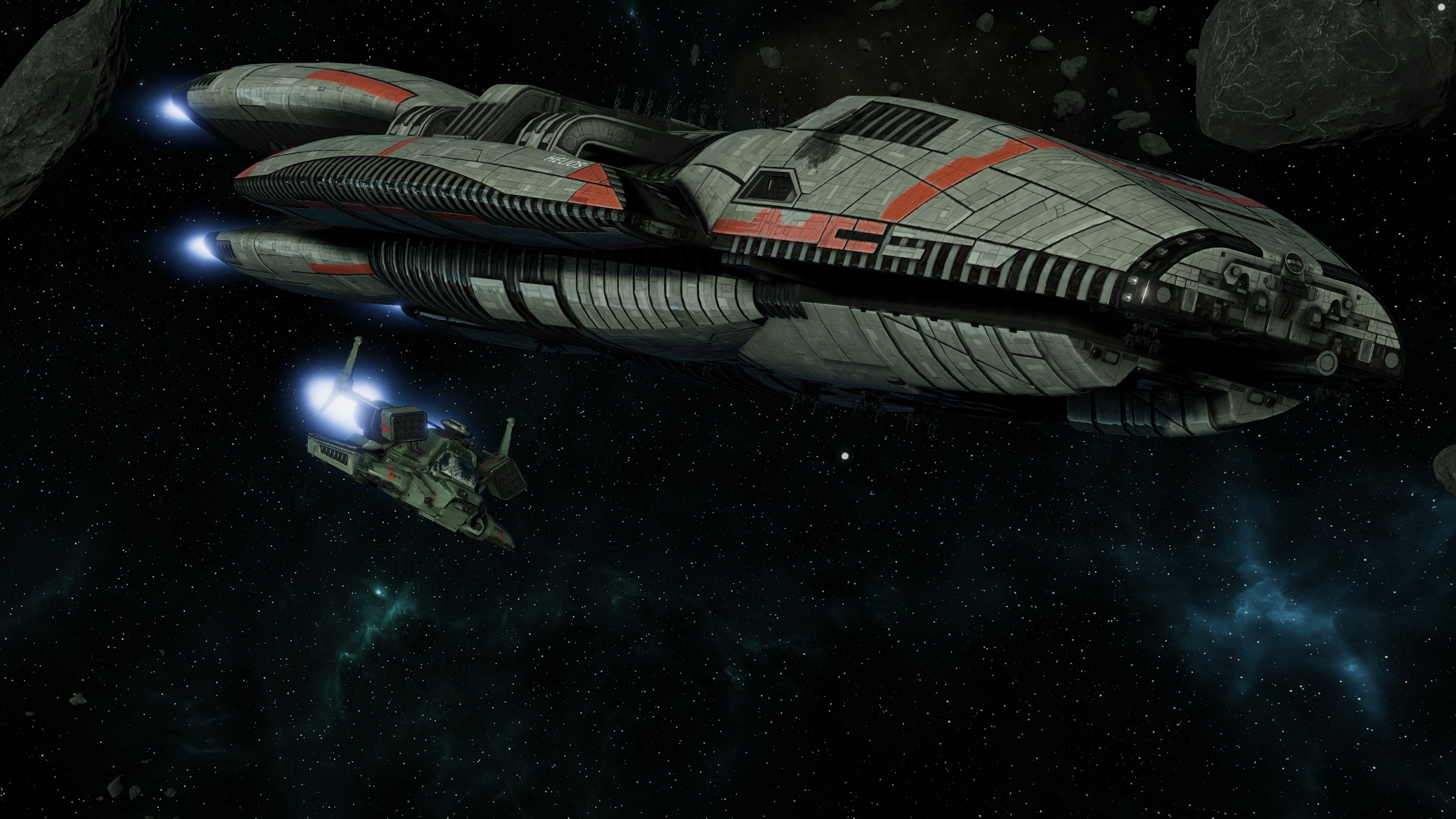 Space battle, Battleship, Battlestar Galactica, Colonial fleet, 3100x1750 HD Desktop