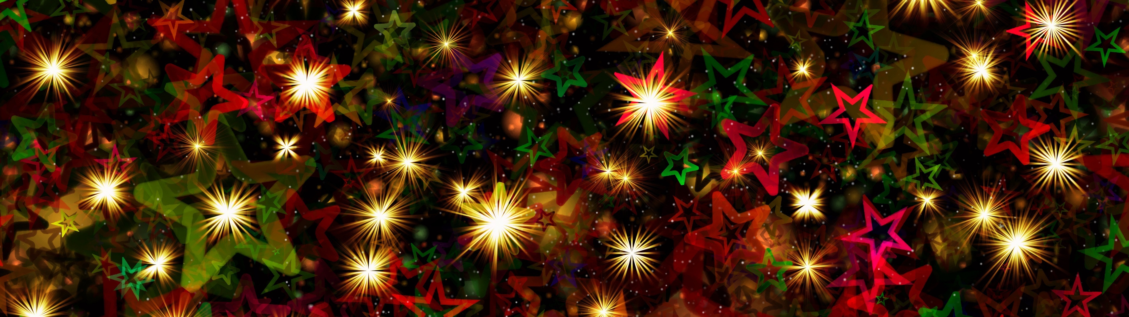 Stars, Cute Christmas Wallpaper, 3840x1080 Dual Screen Desktop