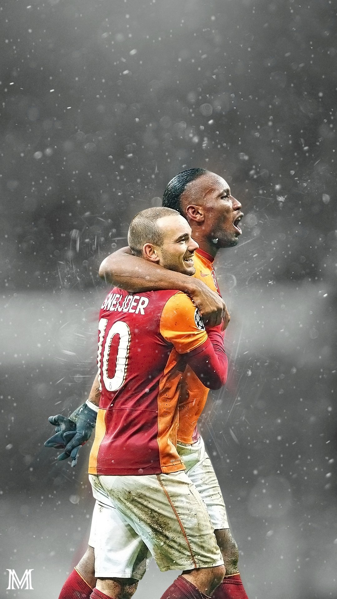 Wesley Sneijder, Drogba Wallpaper, 1080x1920 Full HD Phone