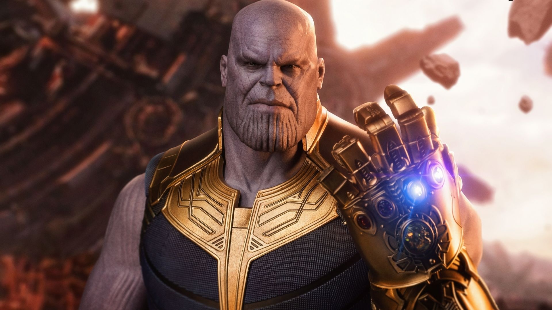 Thanos, Avengers Infinity War, Toy art wallpaper, Villainous presence, 1920x1080 Full HD Desktop