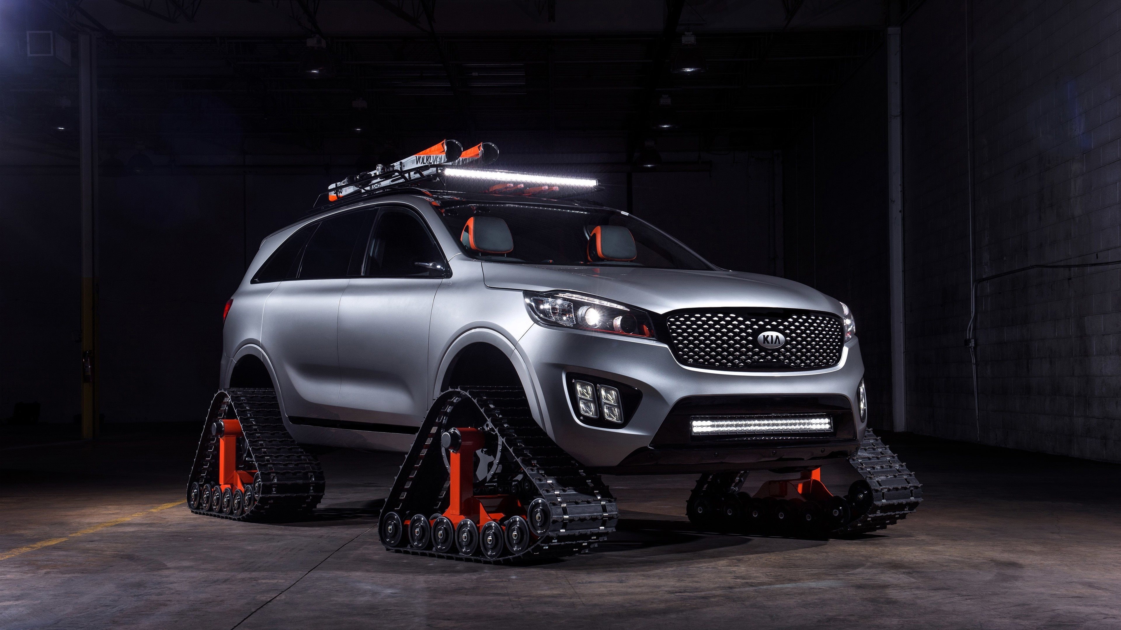 Kia Sorento, SUV silver, High-quality pictures, Kia tuning, 3840x2160 4K Desktop