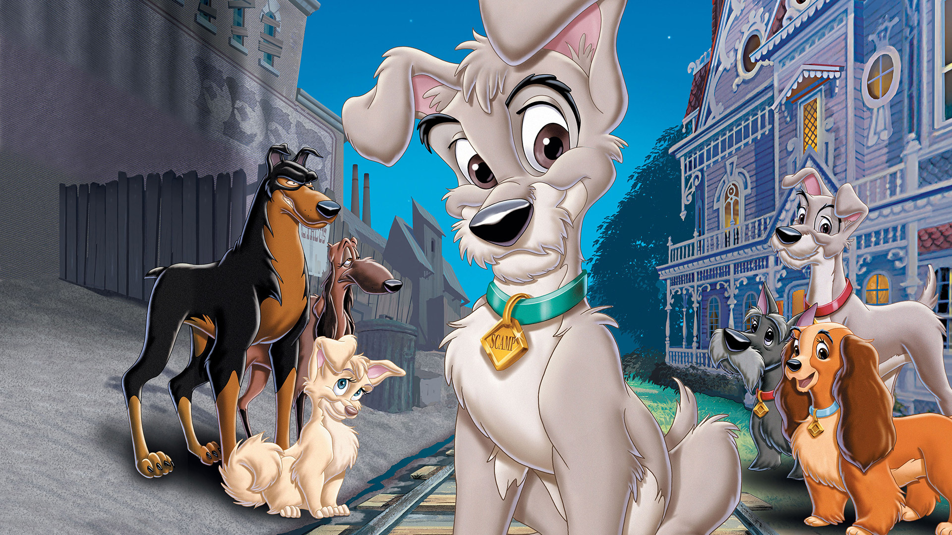 Lady and the Tramp, Scamp's adventure, Fan artwork, Disney magic, 1920x1080 Full HD Desktop