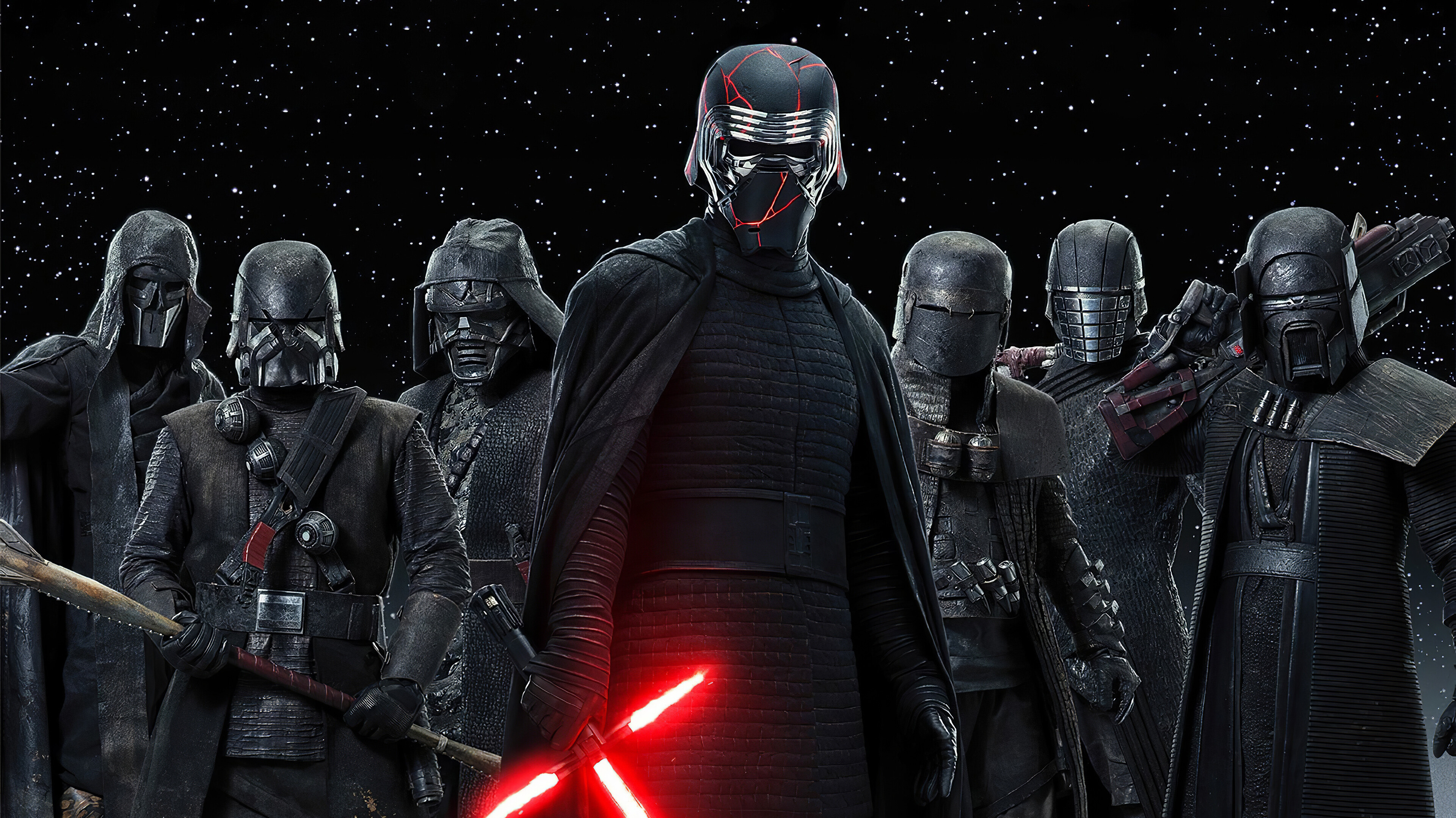 Knights of Ren, Mysterious warriors, Dark side faction, Intriguing Star Wars characters, 3840x2160 4K Desktop