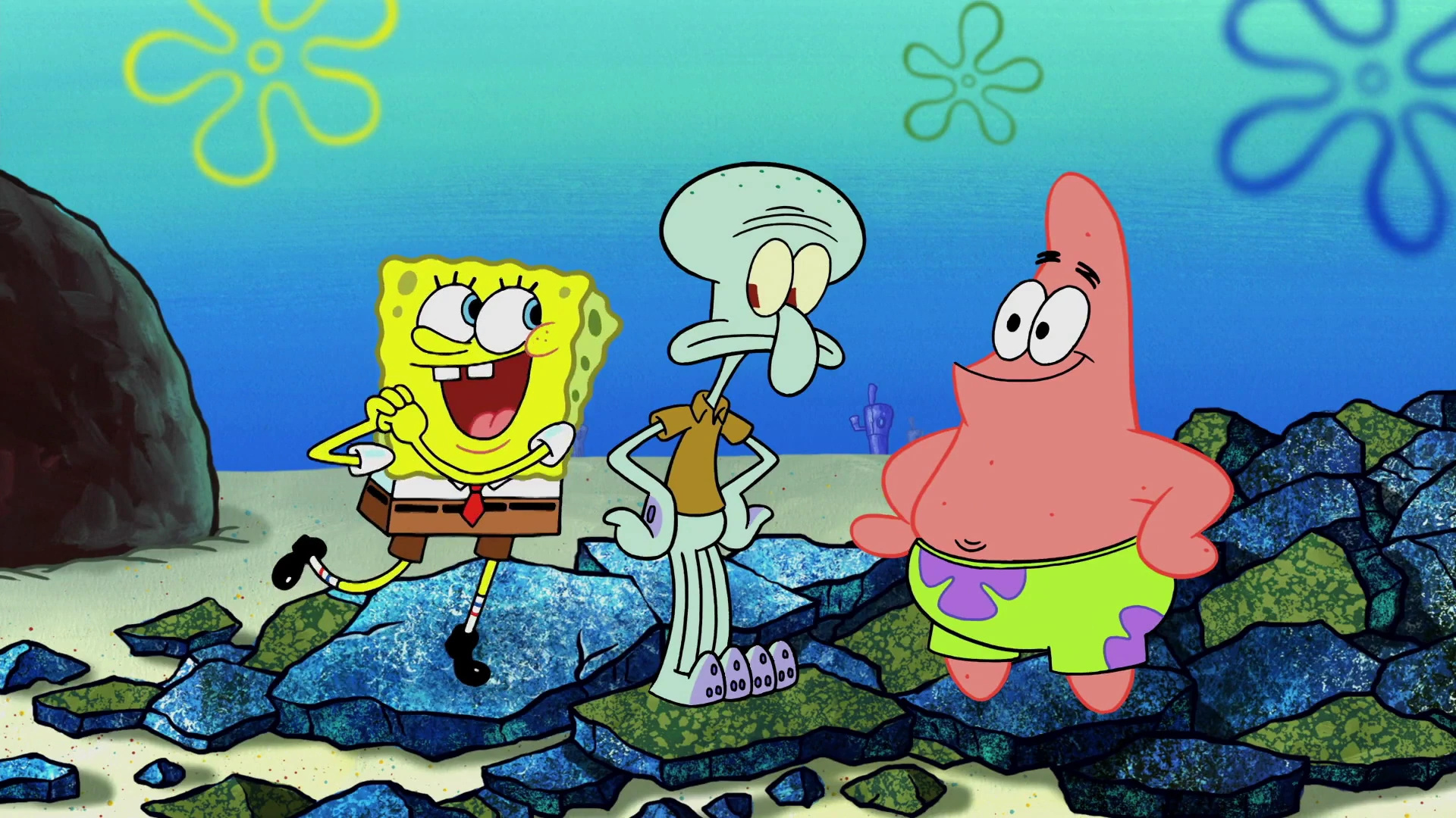 Pat hearts Squid, Encyclopedia Spongebobia, 1920x1080 Full HD Desktop