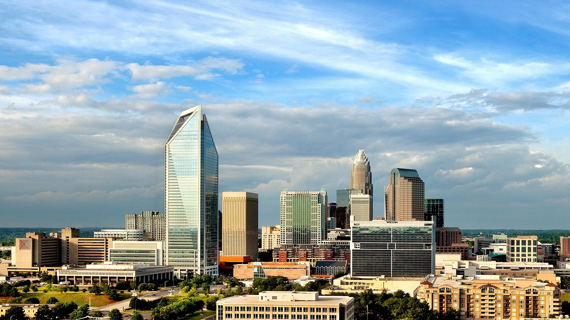 Charlotte NC Skyline, Skyline photography, Skyscrapers, Dominant payroll, 1920x1080 Full HD Desktop