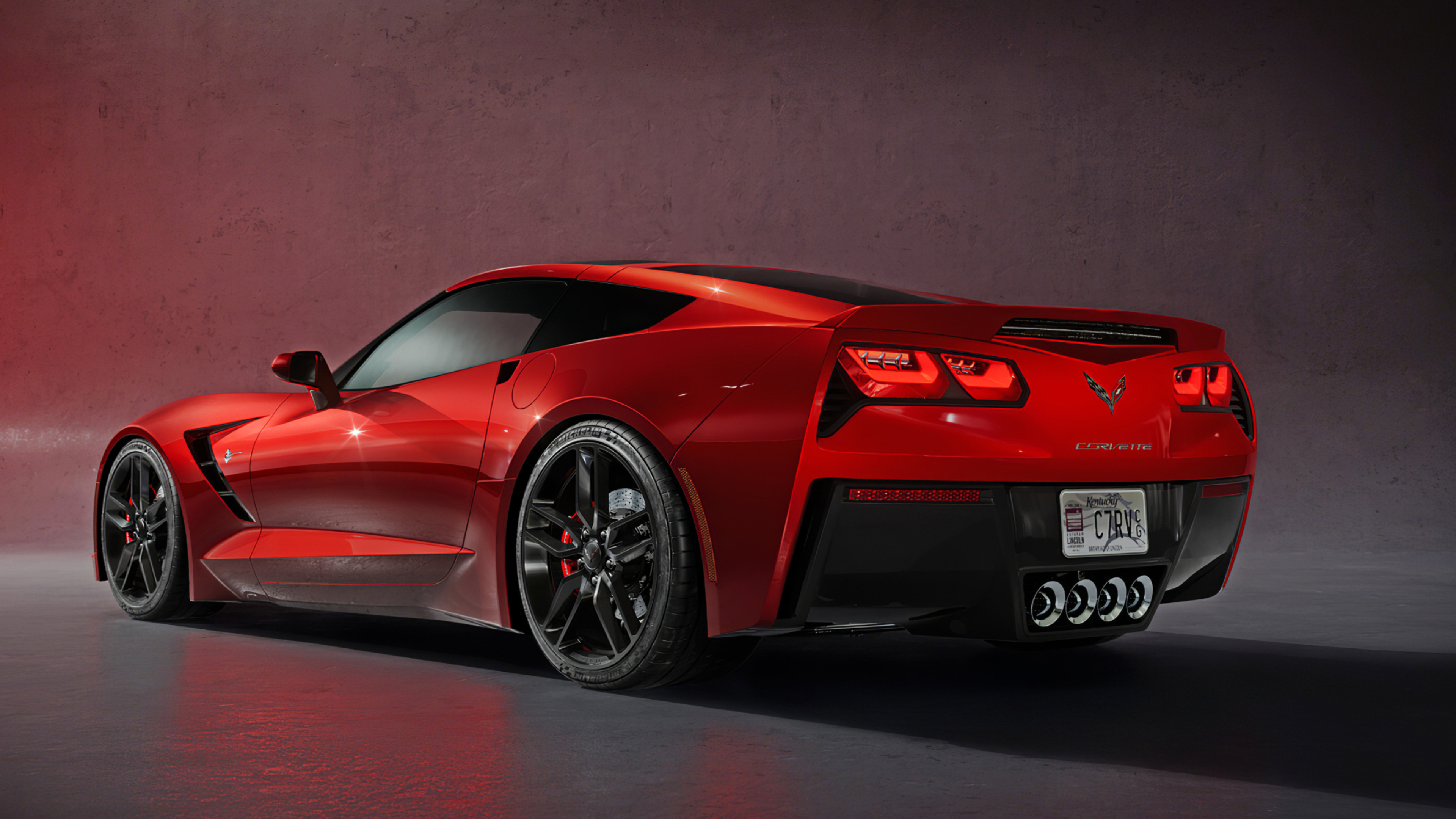 Red Corvette C7 HD wallpapers, Vibrant and eye-catching, Dynamic performance, Unforgettable power, 3840x2160 4K Desktop