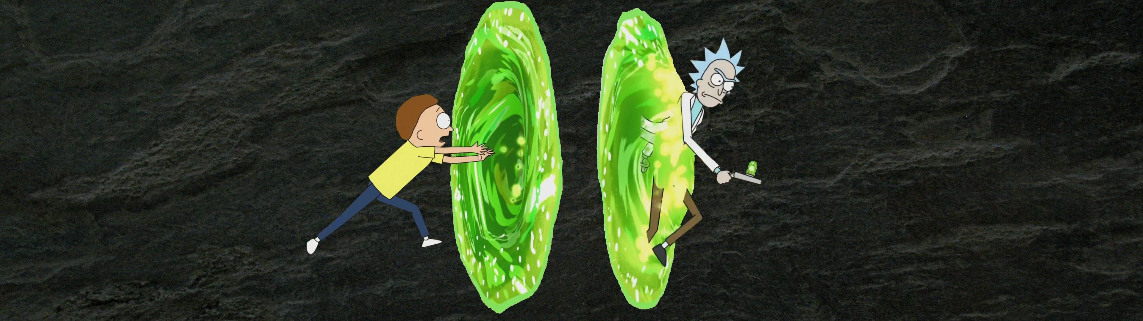 Rick and Morty, Dual Monitor Wallpaper, 3840x1080 Dual Screen Desktop