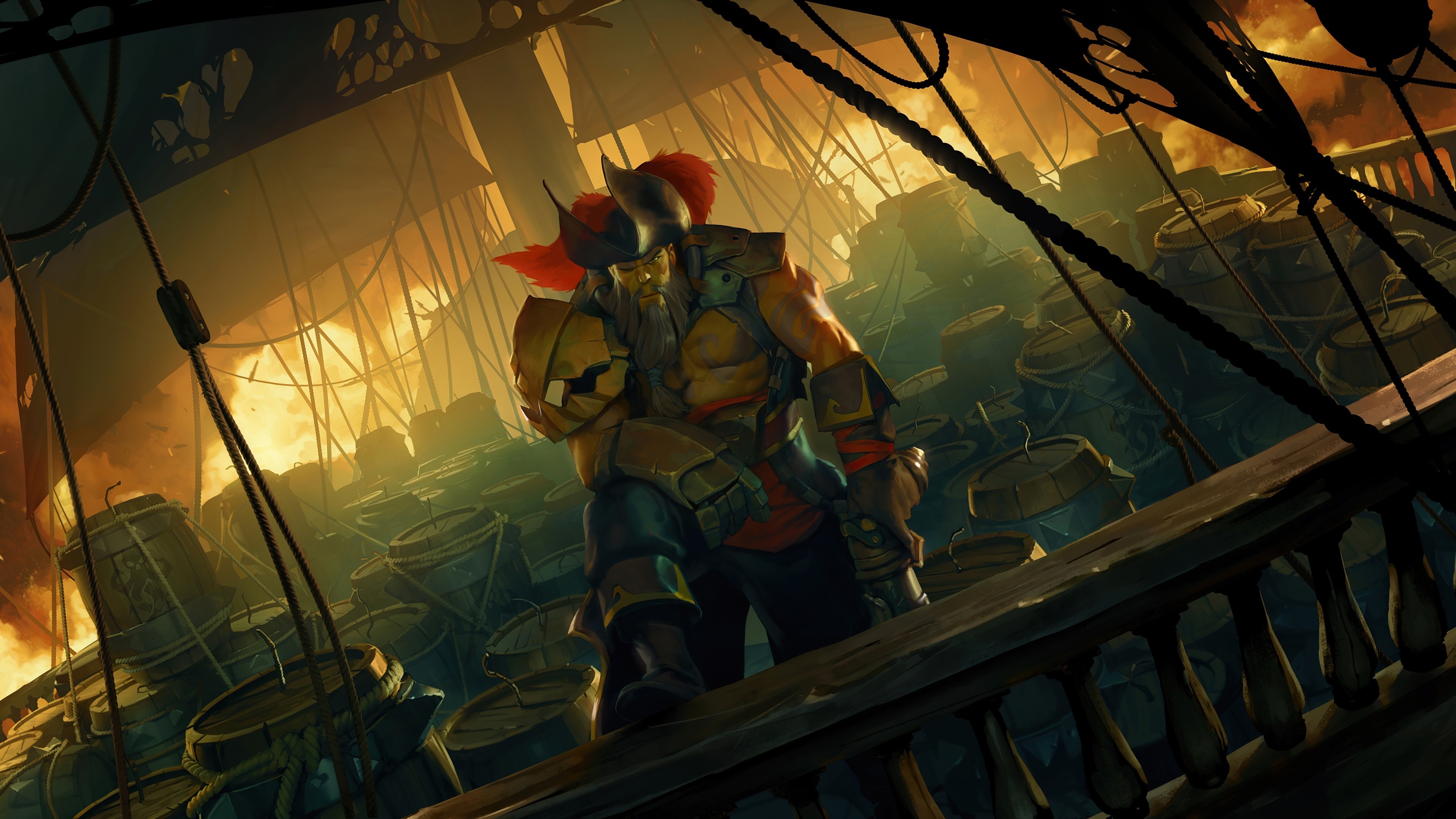 Gangplank, Pirate ship wallpaper, Legends of Runeterra, Gaming adventure, 3840x2160 4K Desktop