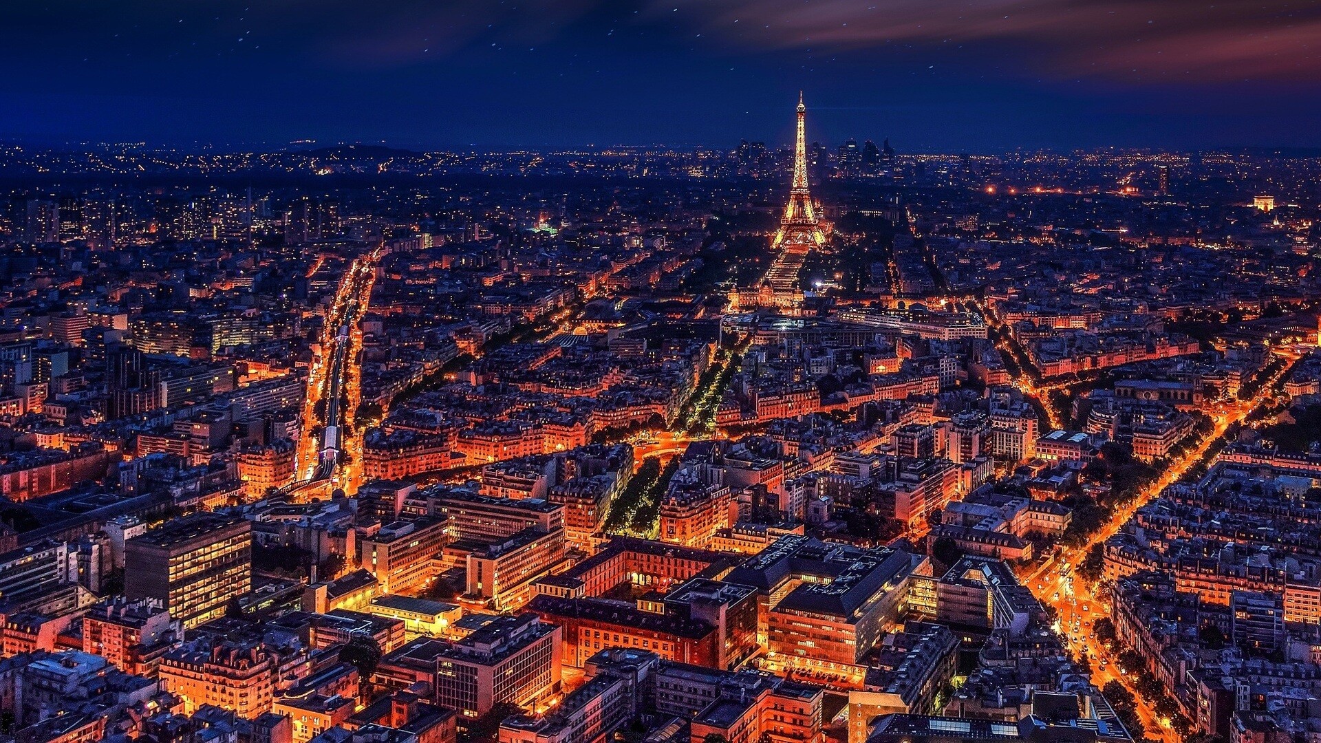 Paris France Eiffel Tower night, Laptop full HD, 1920x1080 Full HD Desktop