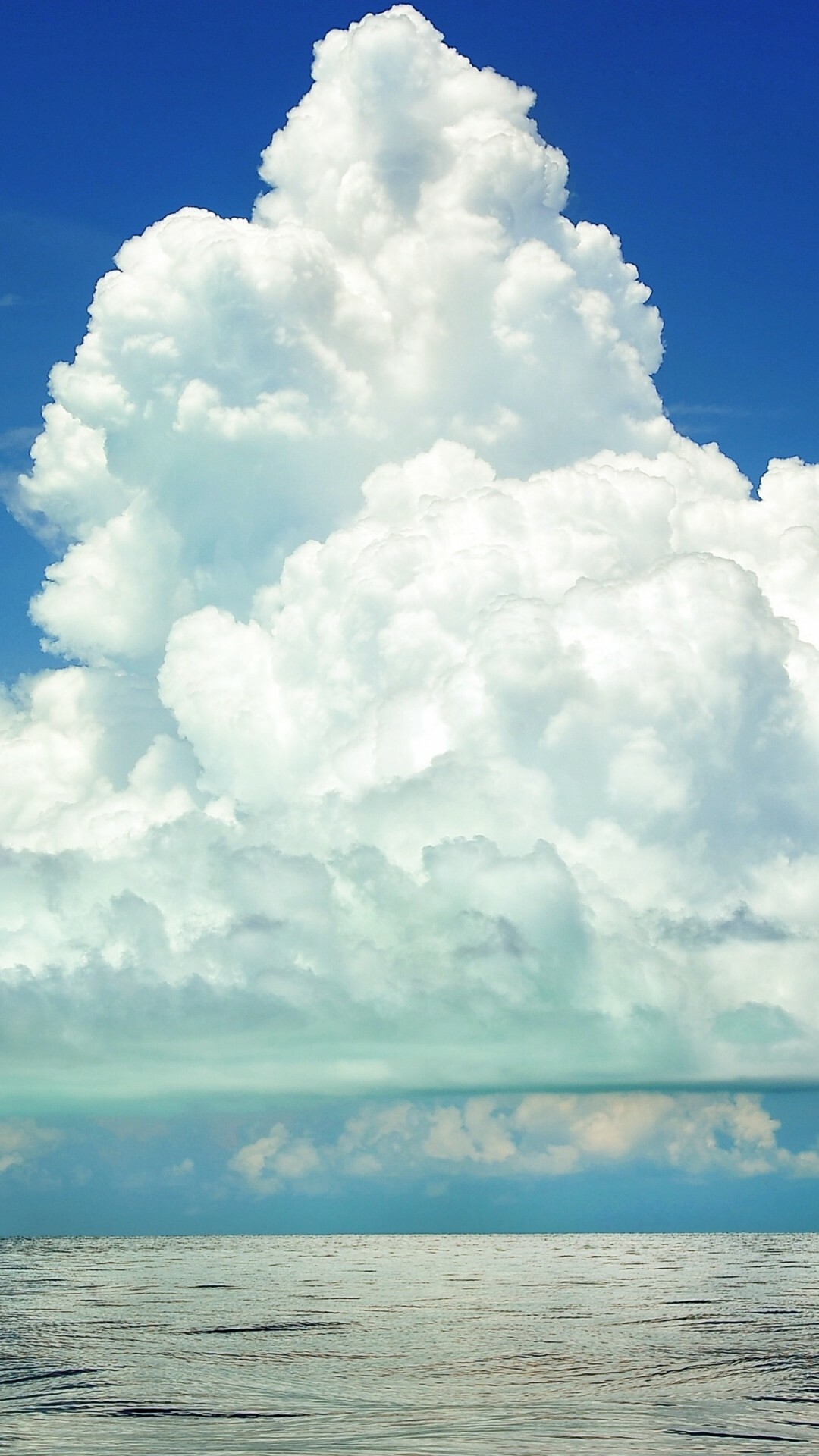 Cumulus clouds wallpaper, Sky and sea, Harmonious nature, Breathtaking sight, 1080x1920 Full HD Phone