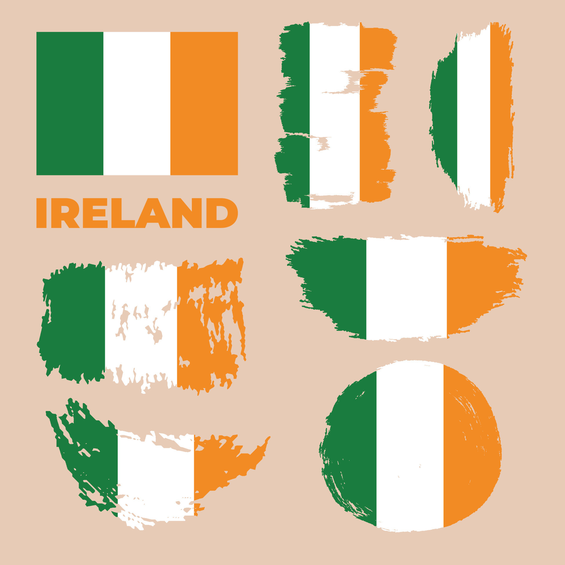 Brush stroke, Flag of Ireland Wallpaper, 1920x1920 HD Phone