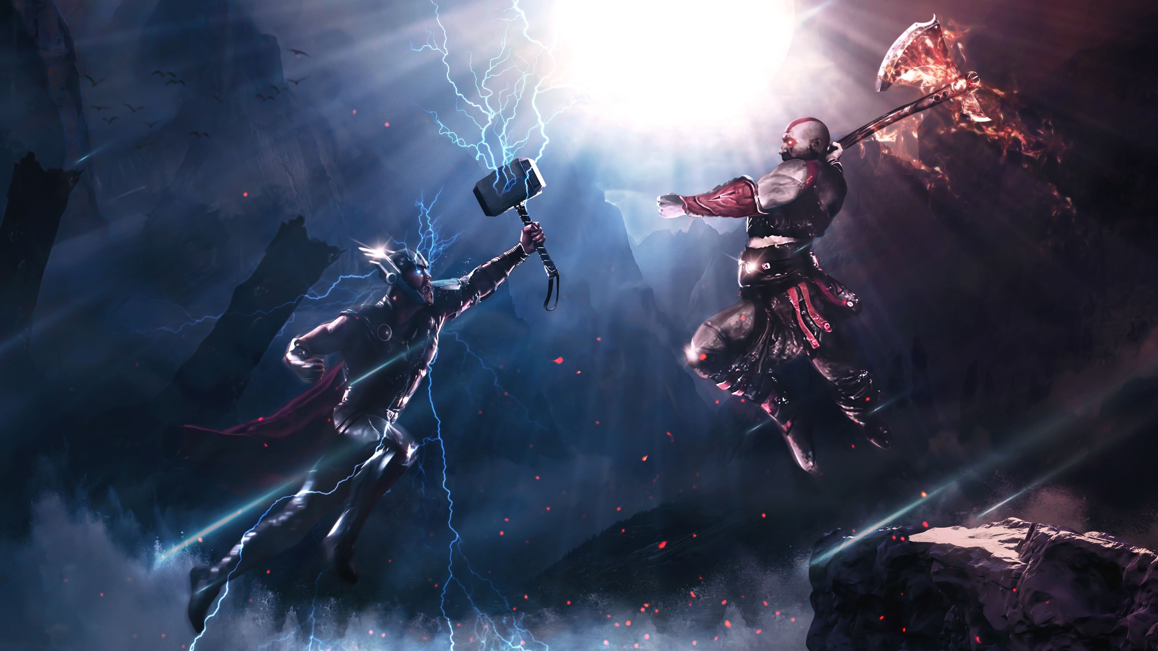 Kratos, Thor Wallpaper, 3840x2160 4K Desktop