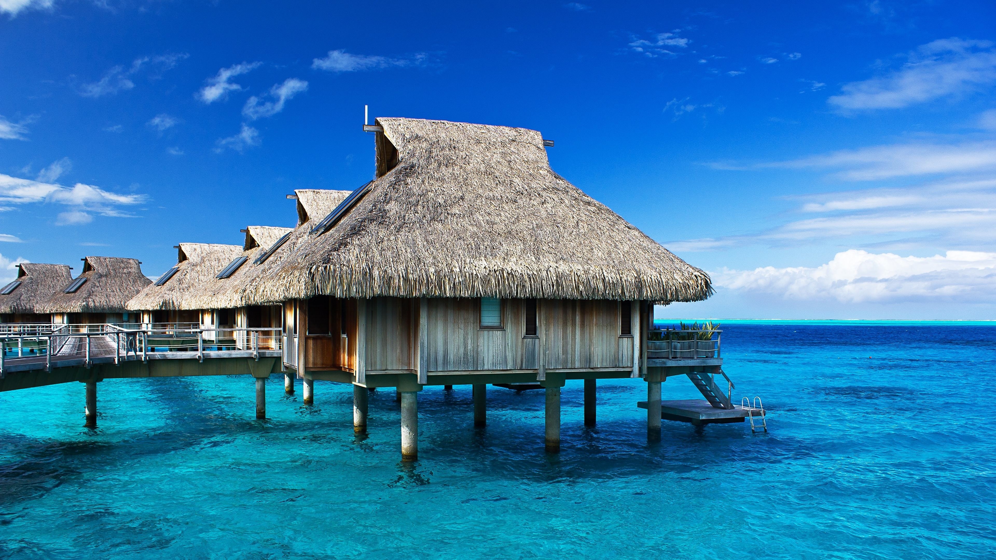 Bora Bora Windows wallpapers, Exquisite backgrounds, Tropical paradise, Home screen, 3840x2160 4K Desktop