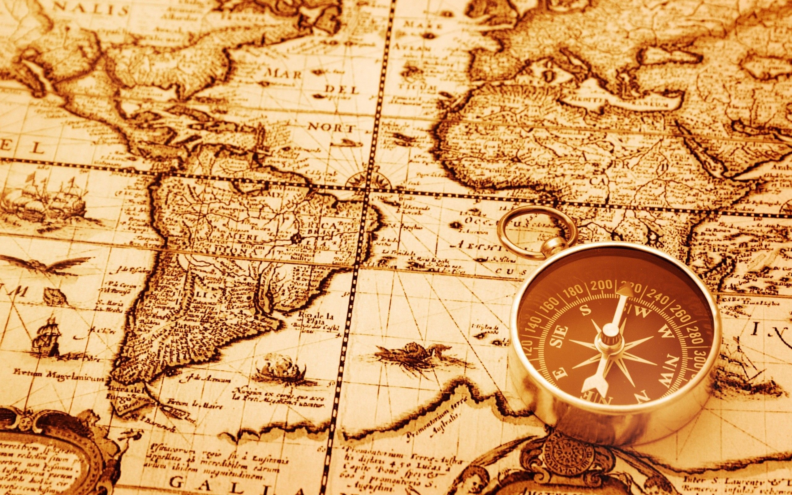 Compass, Map Wallpaper, 2560x1600 HD Desktop