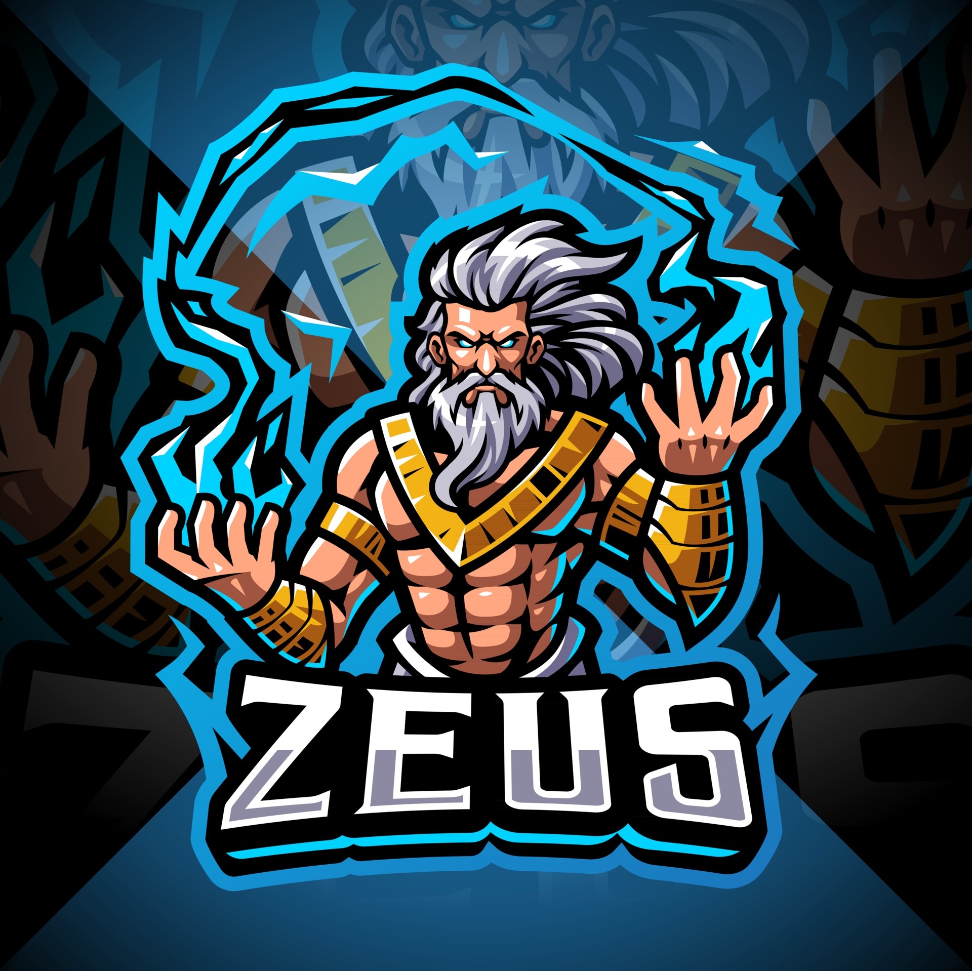 Zeus, Esports mascot design, Striking logo, Powerful imagery, 1920x1920 HD Desktop