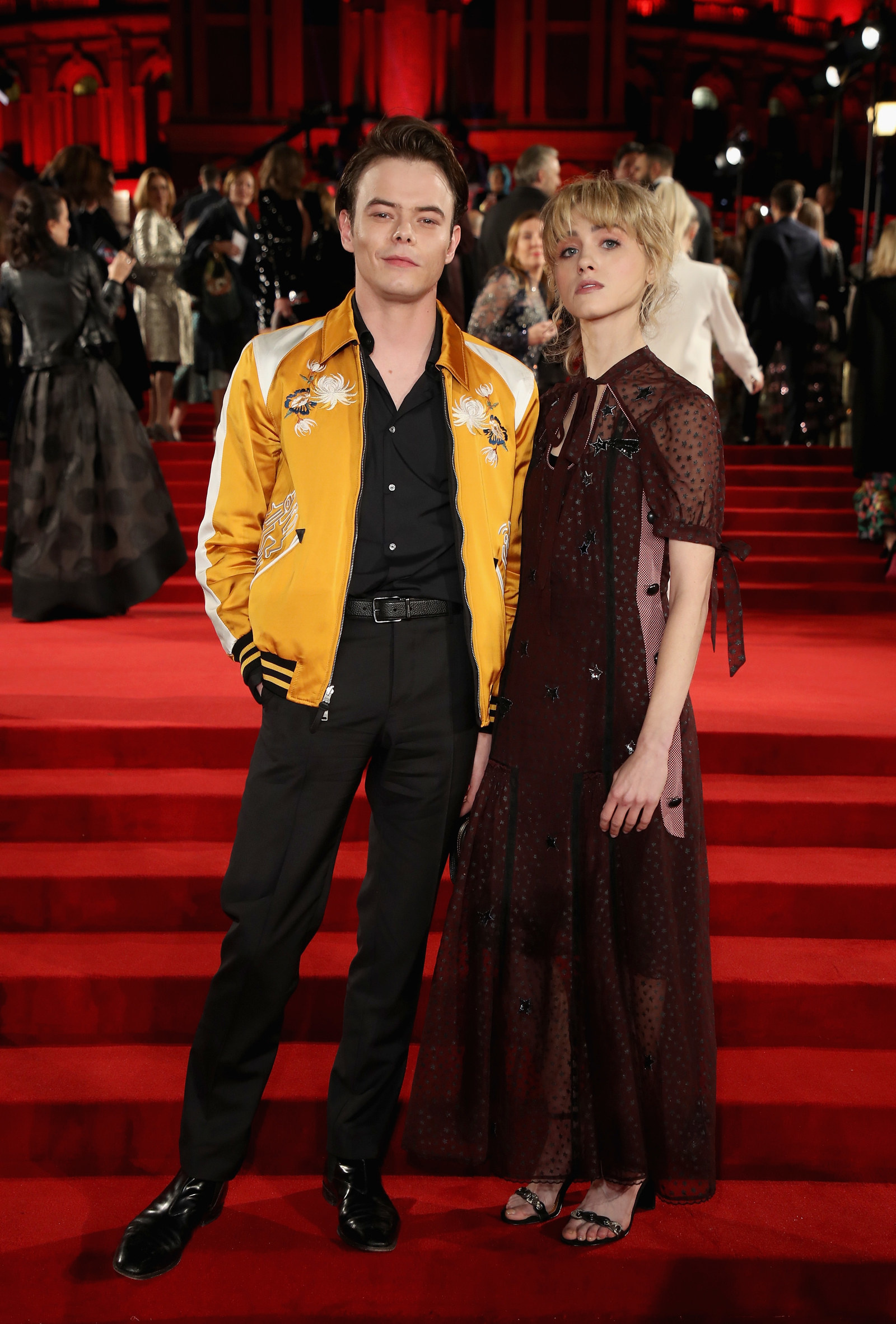 Charlie Heaton, Stranger Things, Natalia Dyer, red carpet debut, 1600x2370 HD Phone