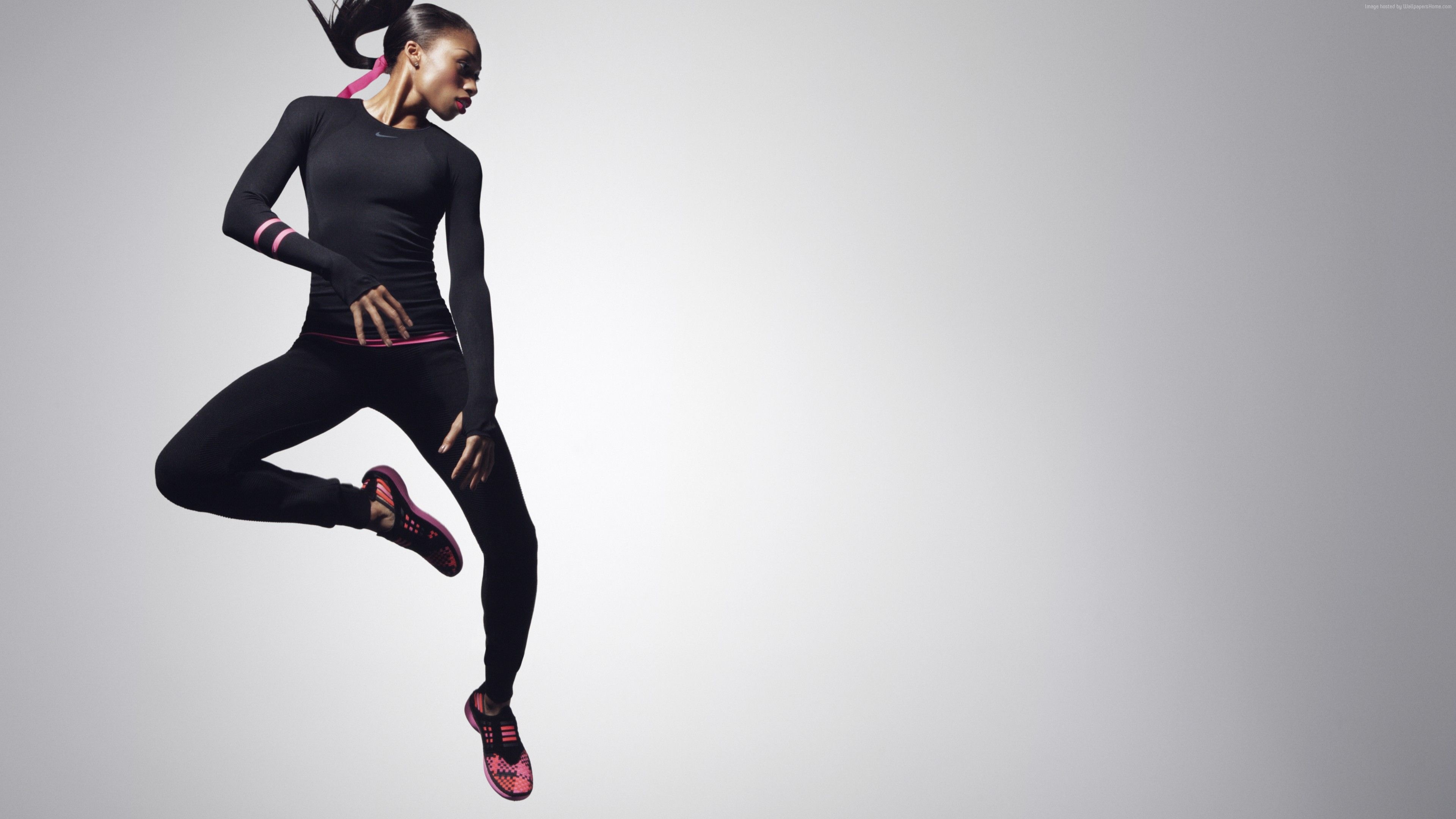 Allyson Felix, Jumping Wallpaper, 3840x2160 4K Desktop