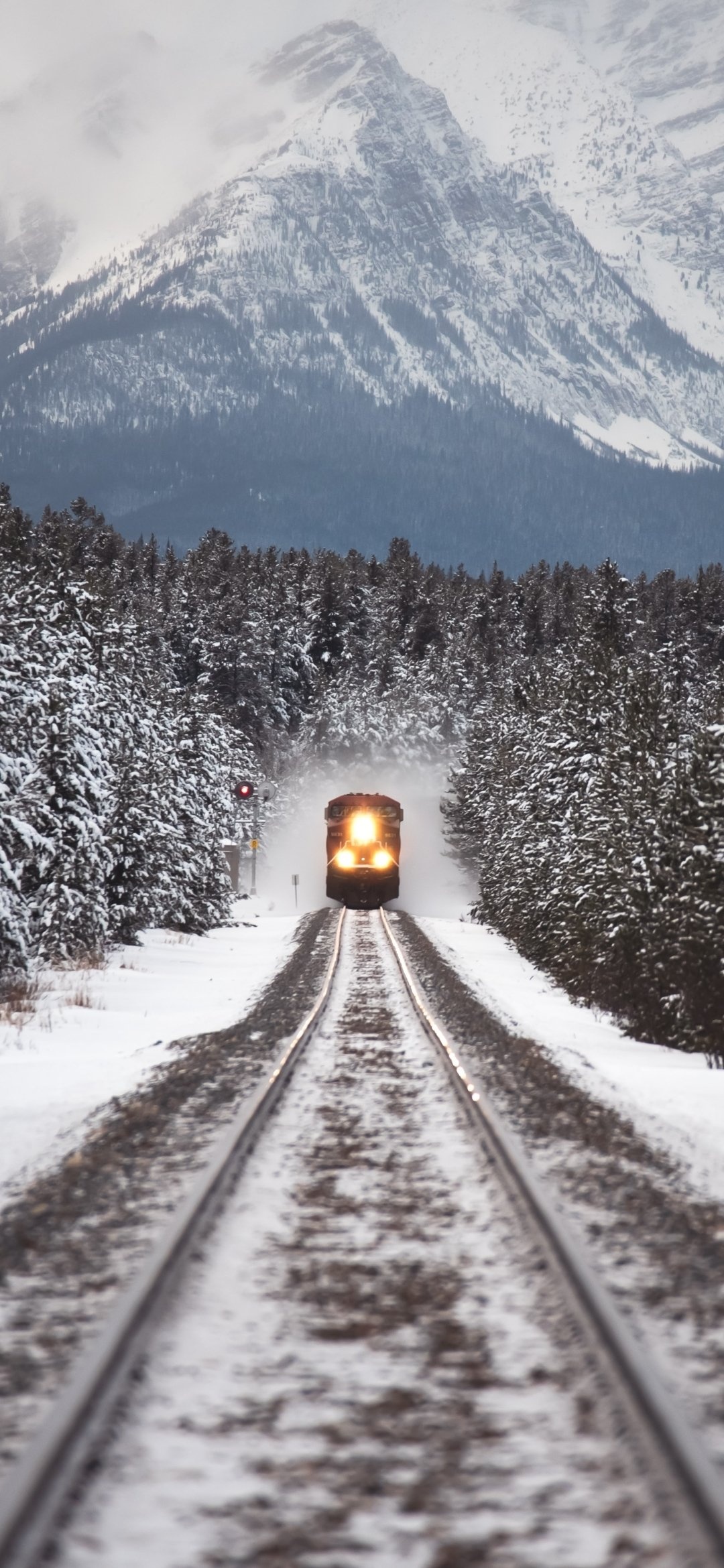 Winter Railway, Trains Wallpaper, 1080x2340 HD Phone