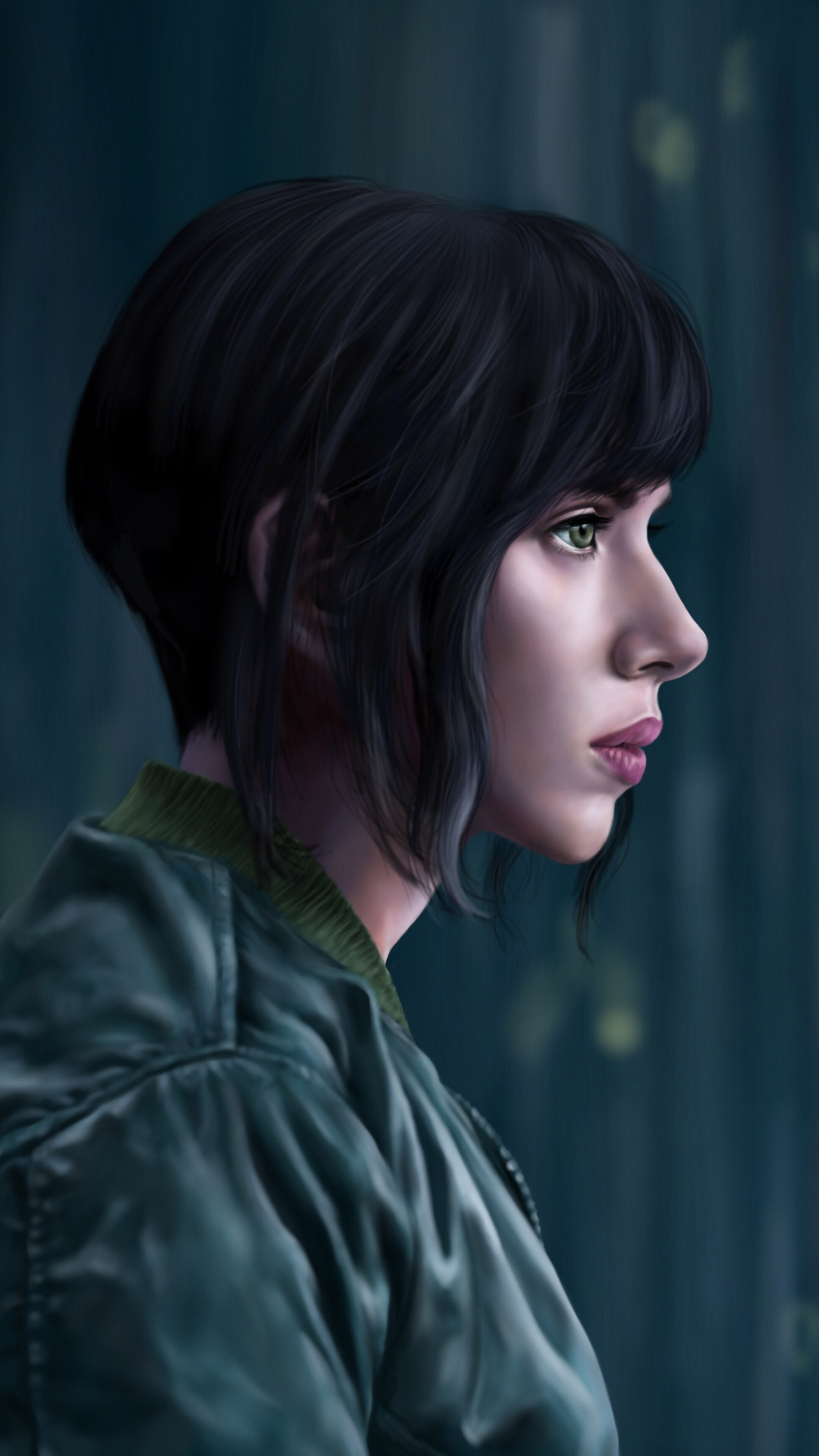 Artistic portrayal, Scarlett Johansson, Xperia wallpapers, Eye-catching design, 2160x3840 4K Phone