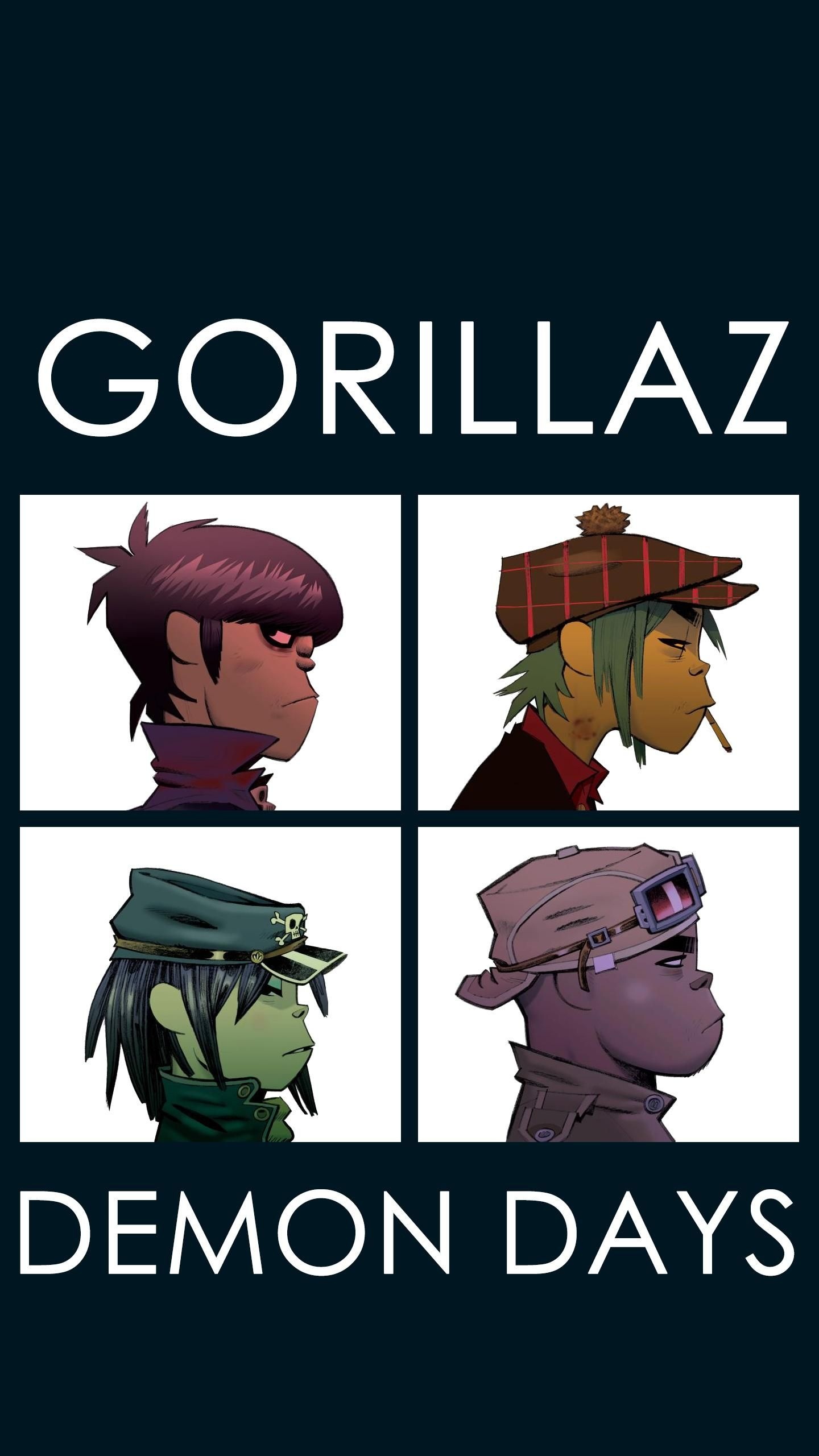 Gorillaz, Demon Days album, Album art masterpiece, Fan interpretation, 1440x2560 HD Phone