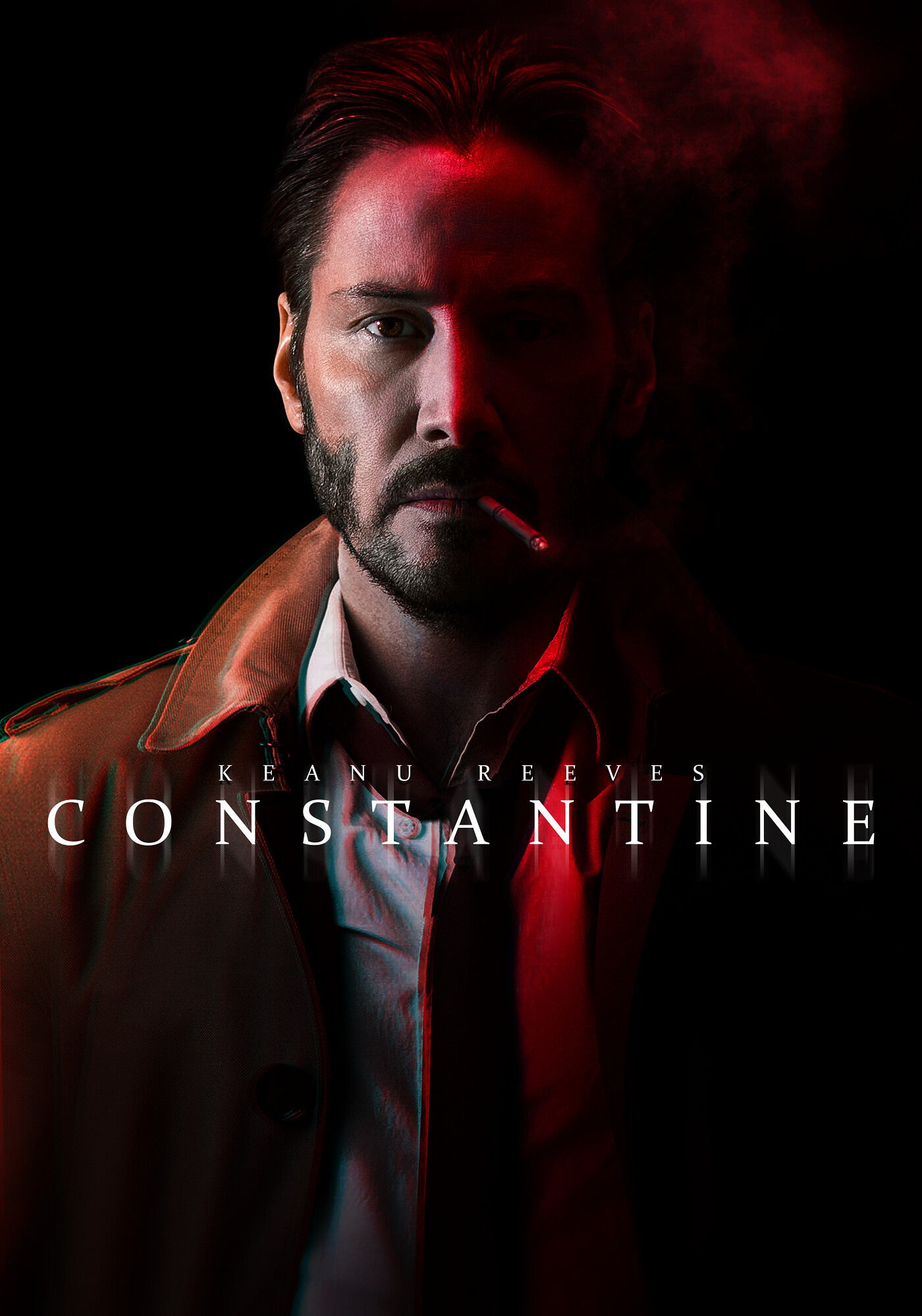 Keanu Reeves, John Constantine, Mizuri artwork, Artistic portrayal, 1400x2000 HD Phone