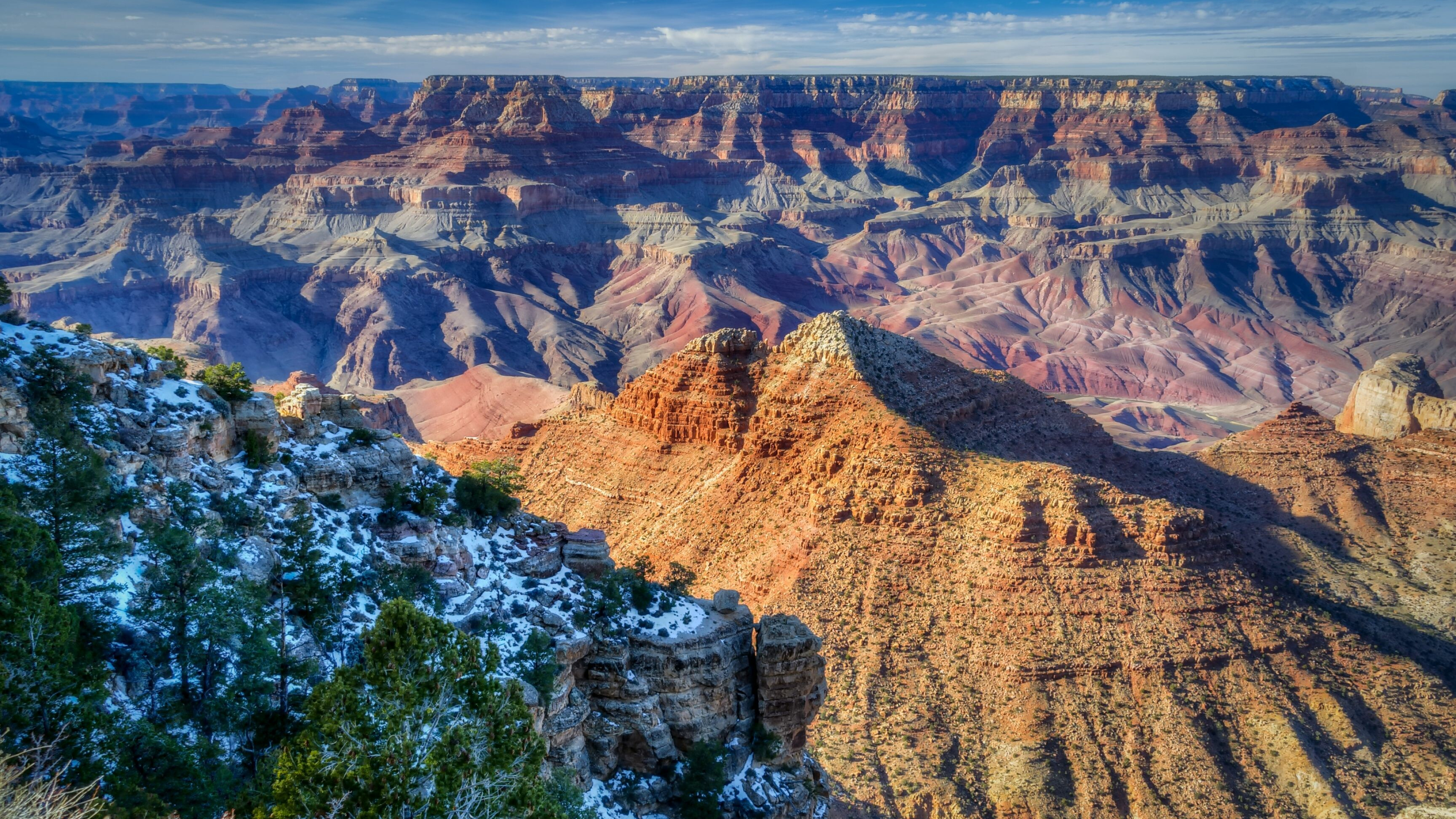 Grand Canyon, Geological wonder, Expansive vistas, Serene beauty, 3840x2160 4K Desktop