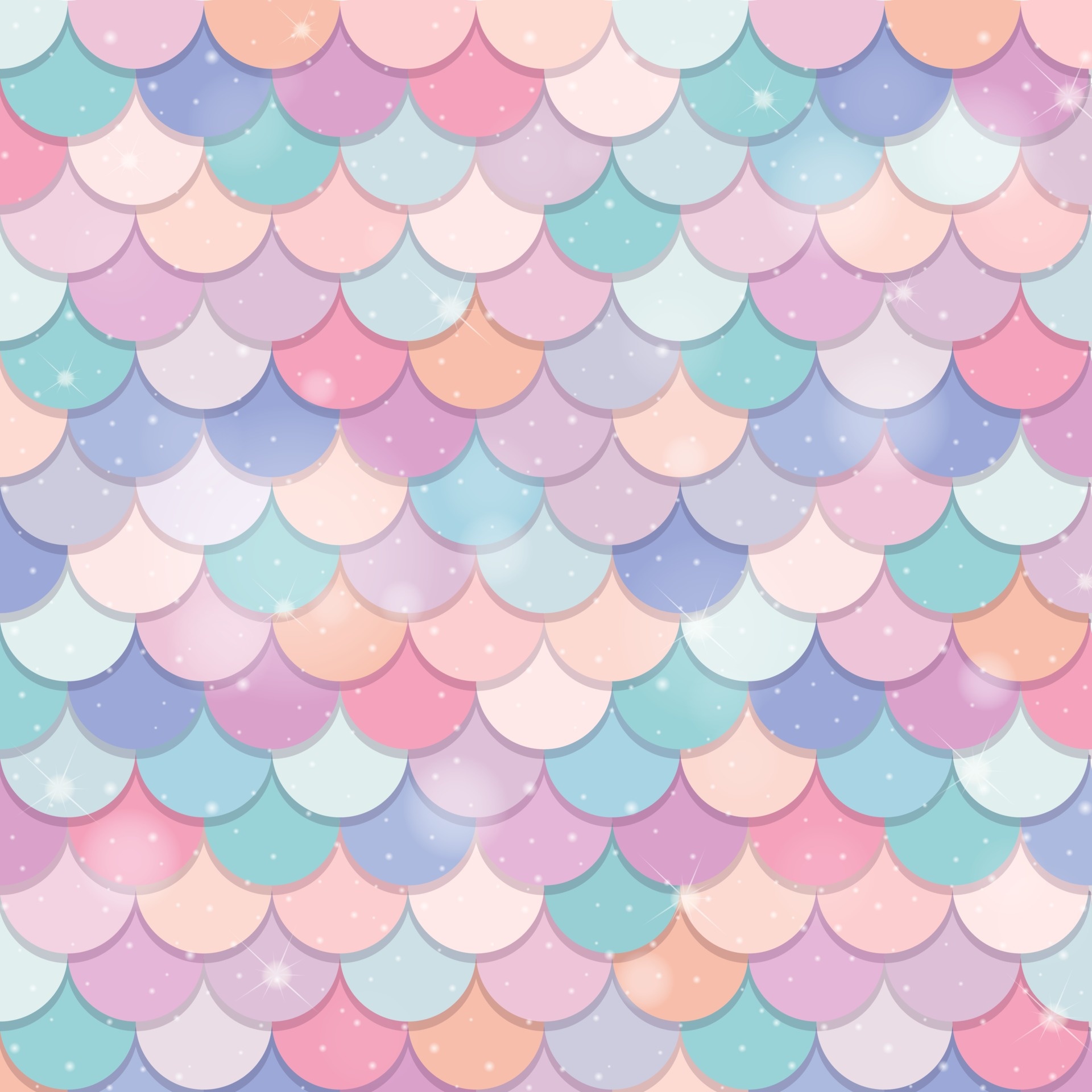 Fantasy mermaid scales, Seamless pattern, Vector art, Imaginative artwork, 1920x1920 HD Phone