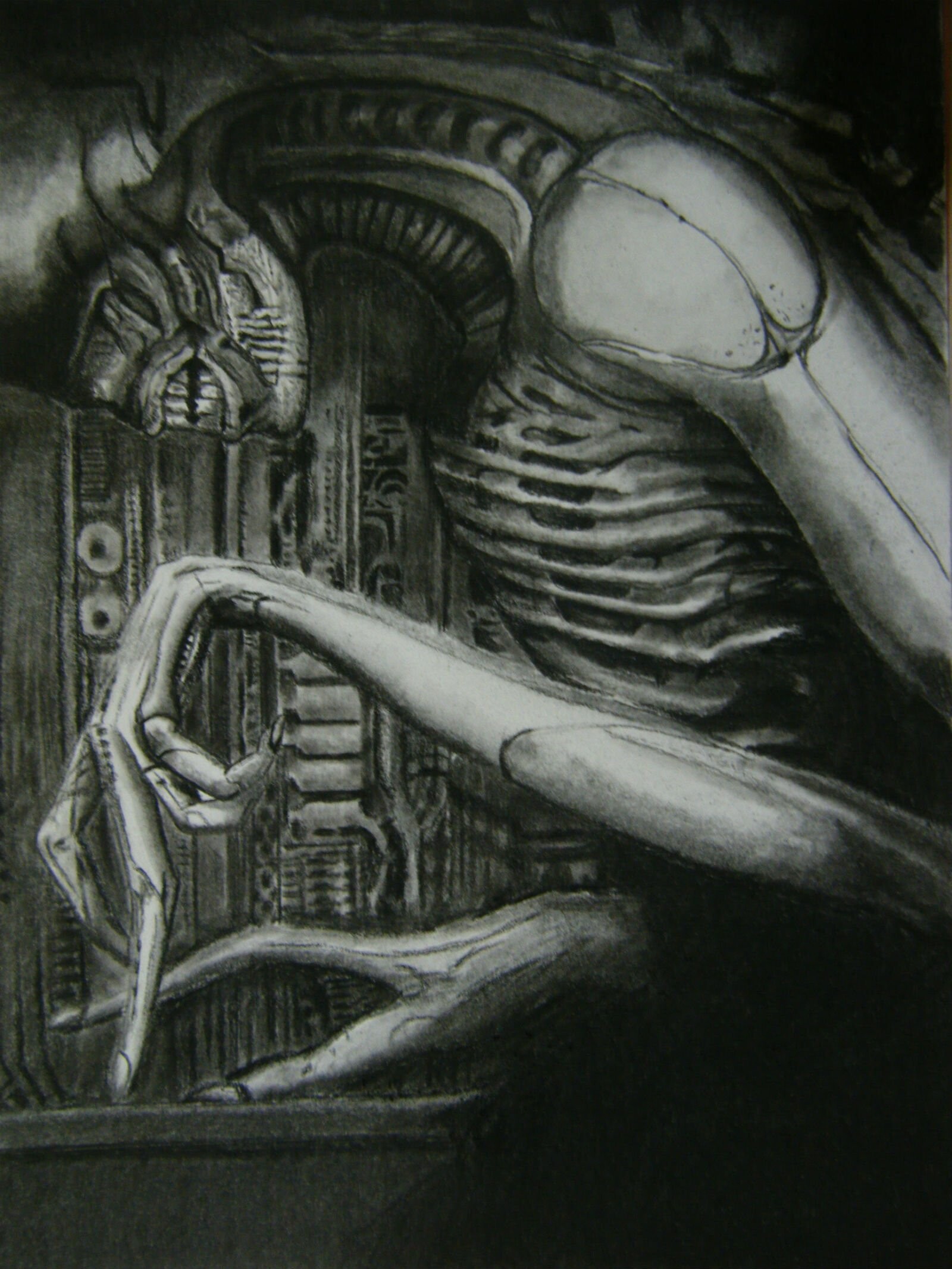 H.R. Giger, Dark and sinister, Artistic horror, Fantastical nightmares, 1600x2140 HD Phone