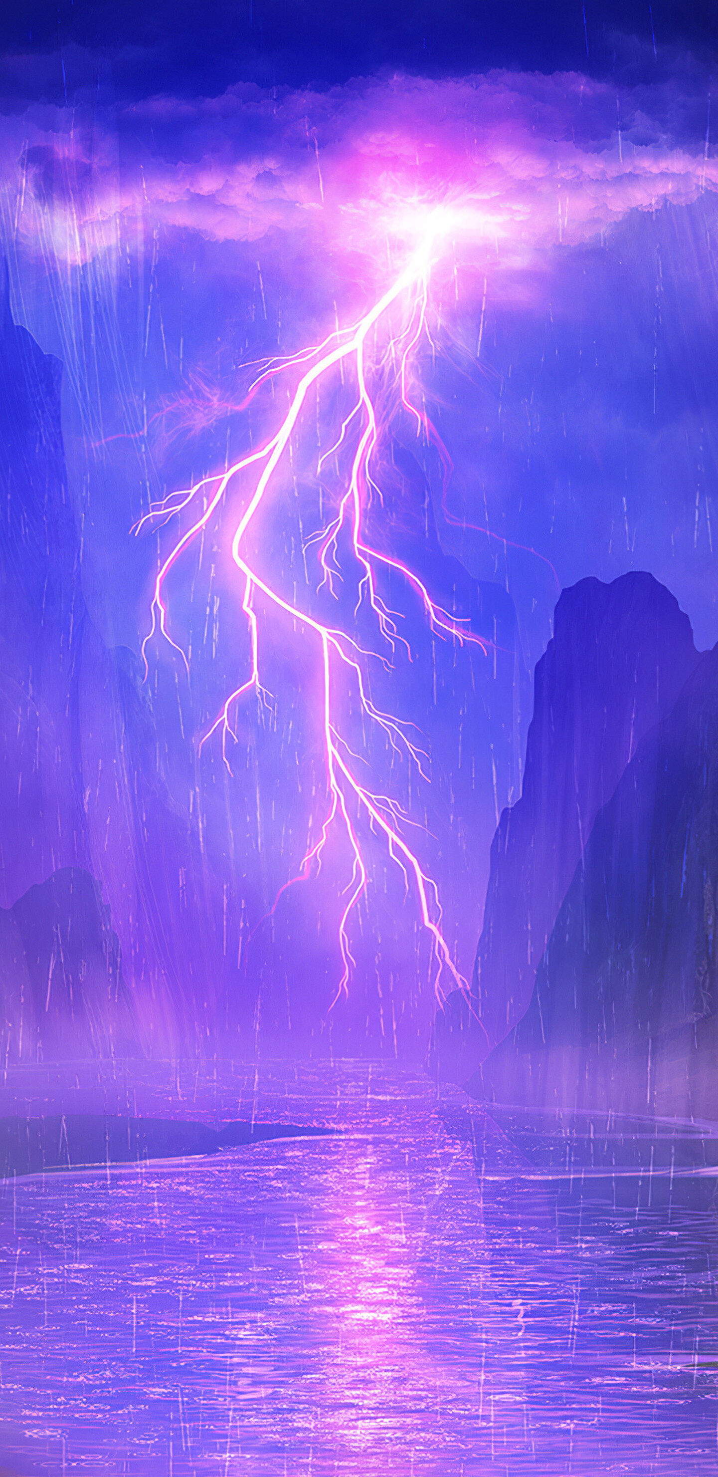 Freak storm lightning, 4K Samsung Galaxy, Note 9 8, Thunder, 1440x2960 HD Phone