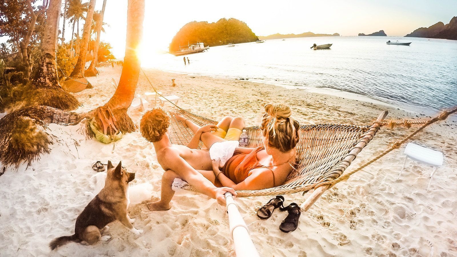 Hammock, Travel Couple Wallpaper, 1600x900 HD Desktop