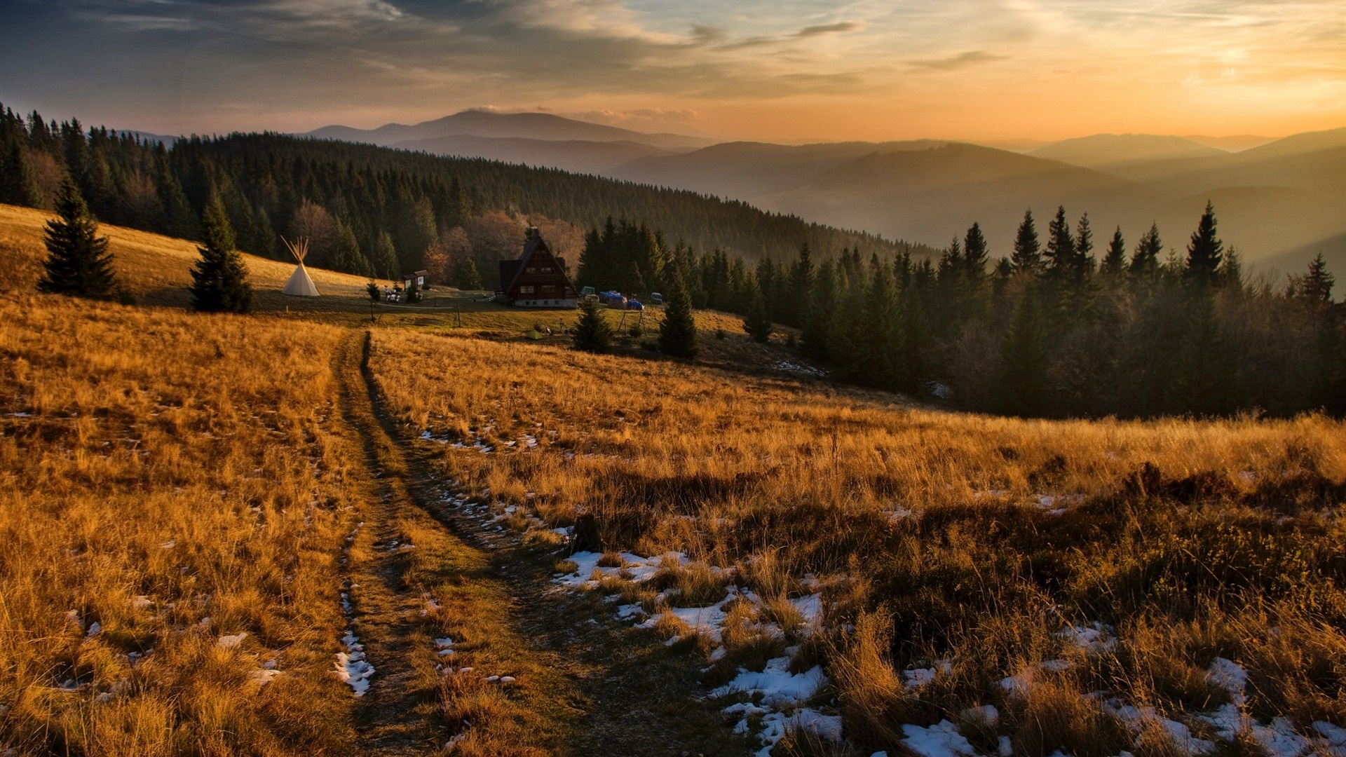 Poland travels, Village fields, Majestic mountains, Tranquil scenery, 1920x1080 Full HD Desktop