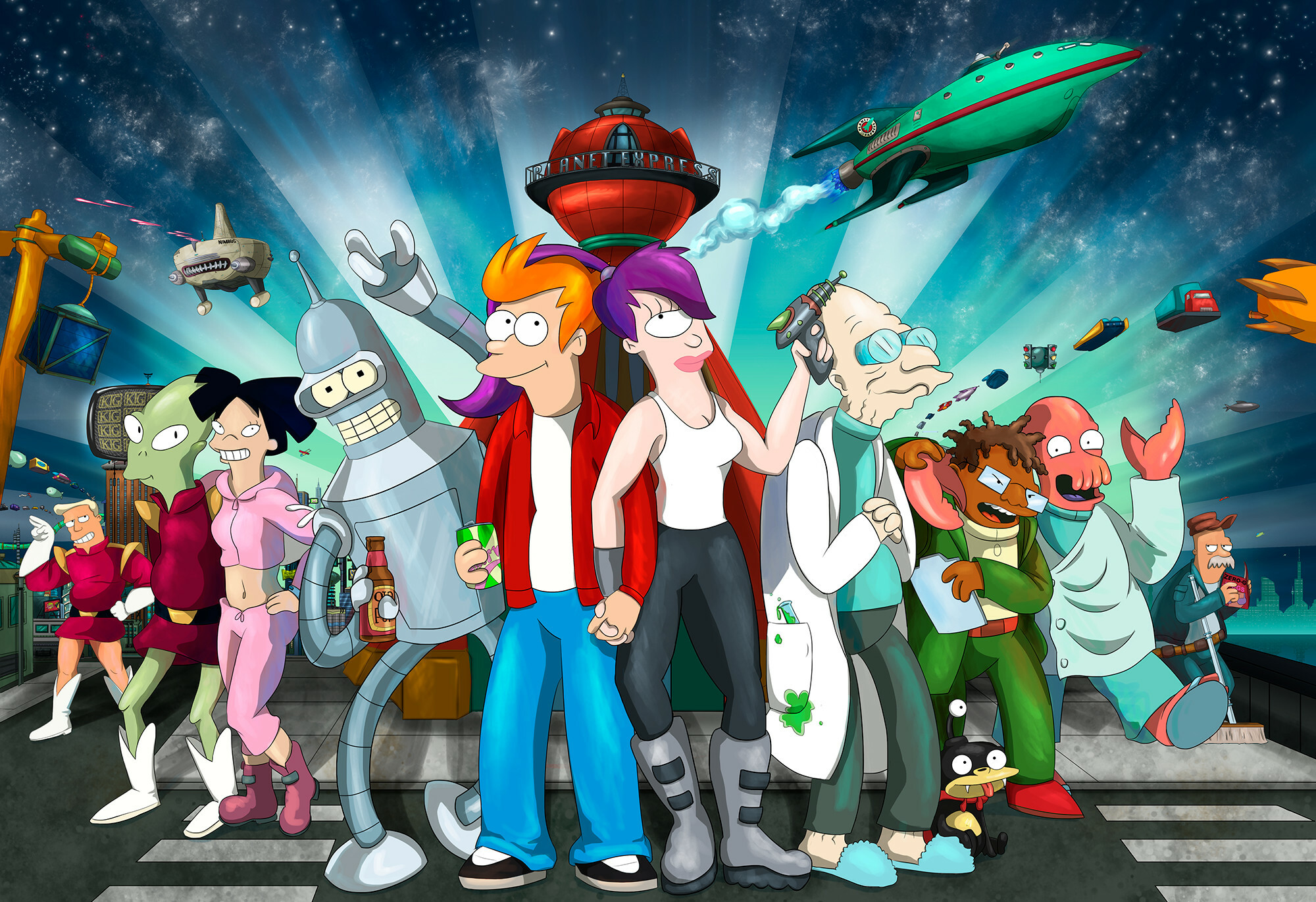 Futurama, Wallpaper Futurama, Futurama world, Futuristic wonders, 2000x1380 HD Desktop